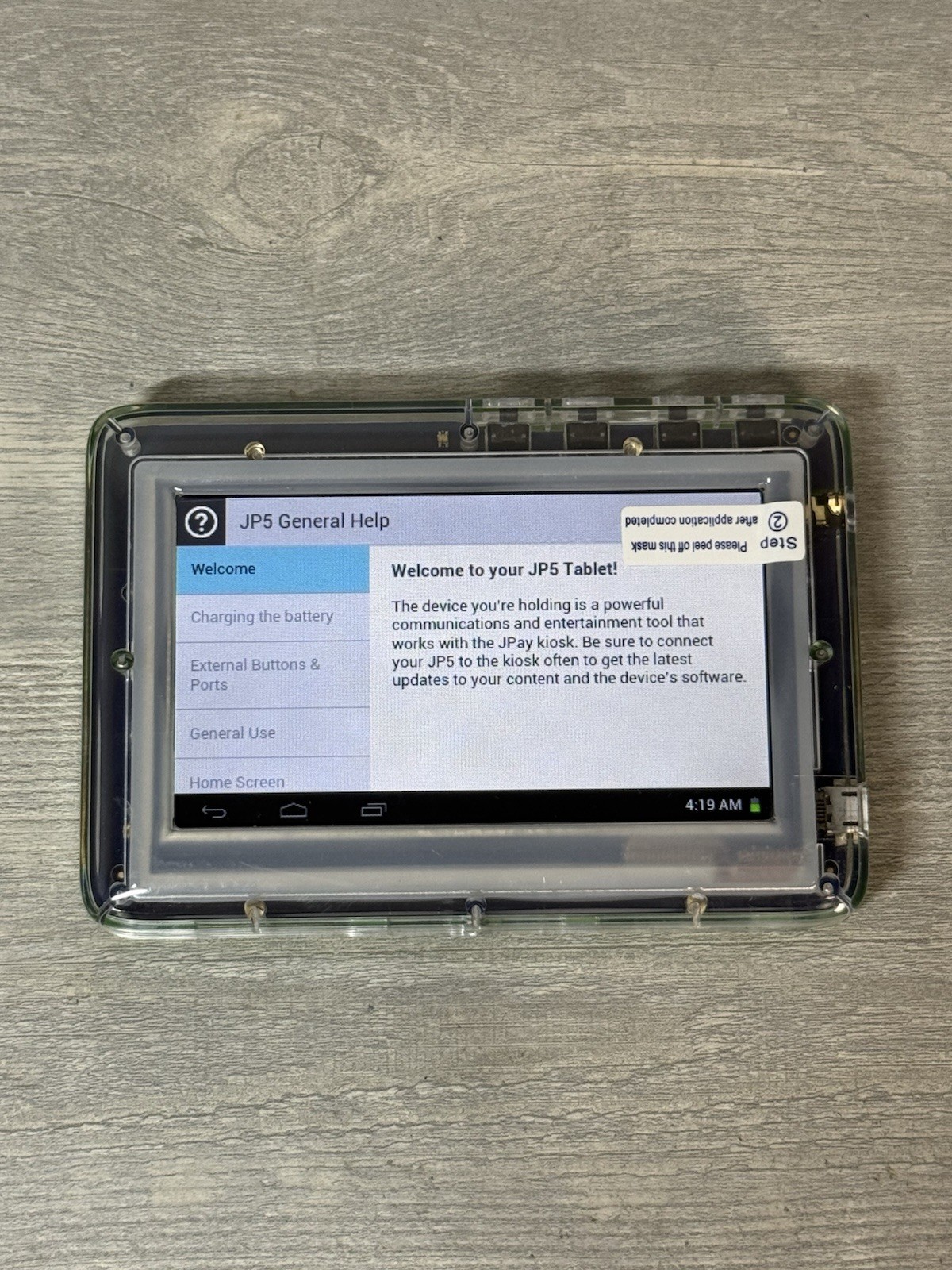 JPay JP5 Mini See Through Jail Prison Tablet