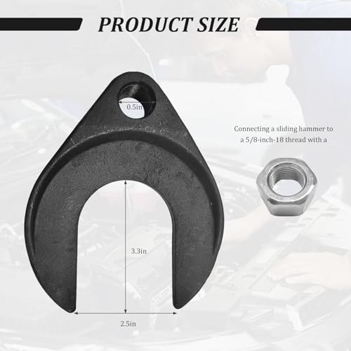 Inner CV Axle Removal Tool with Nut, CV Joint Fork Removing Tool Fits 5/8" 63mm