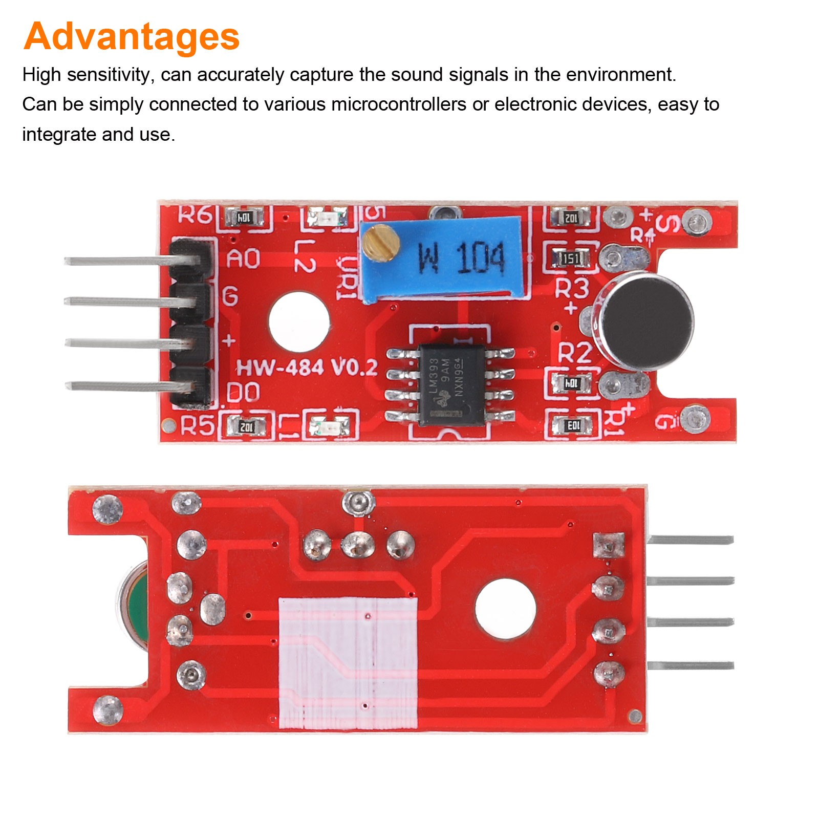 2 Pcs Microphone Sound Sensor KY-038 Voice Sound Detection Sensor Module