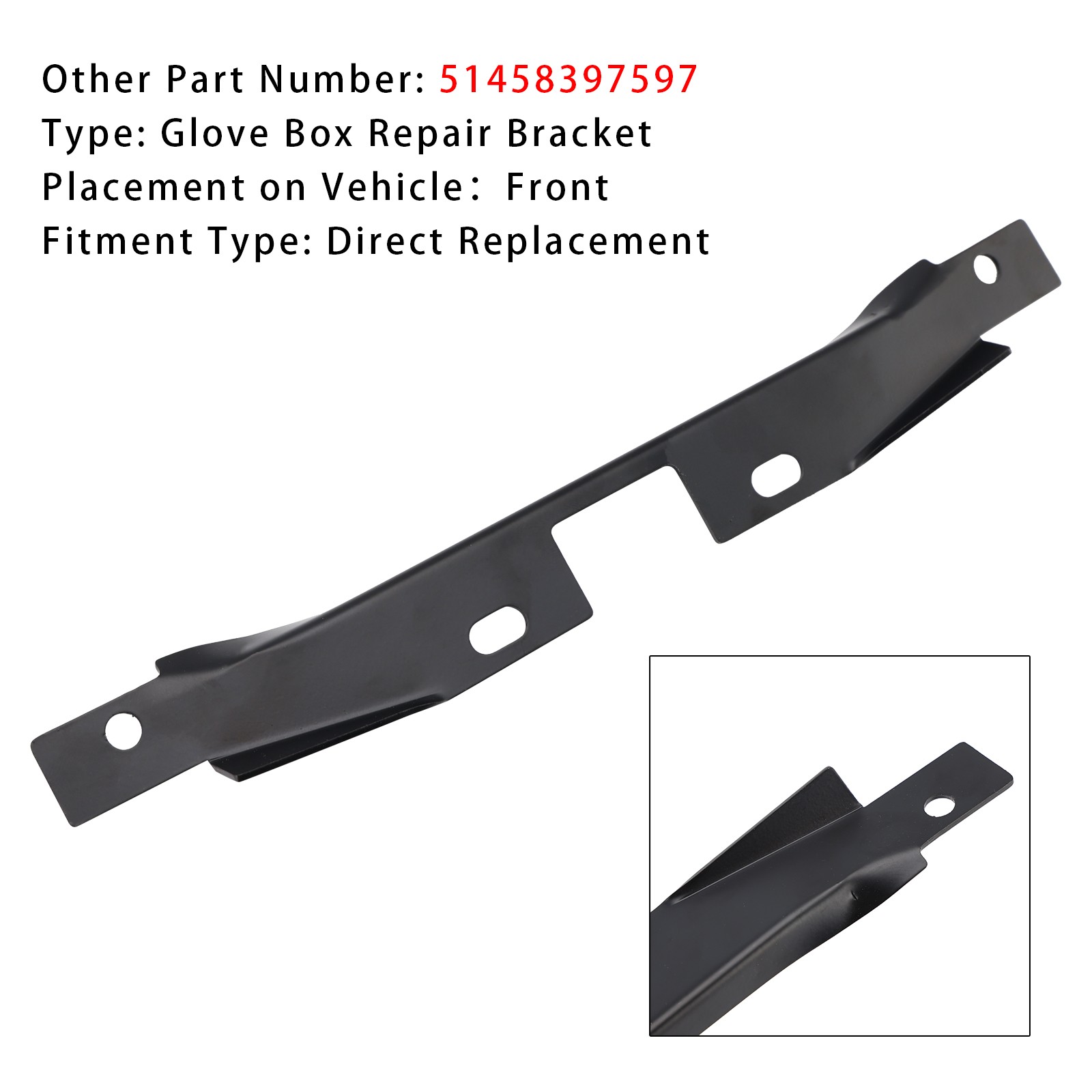 51458397597 Glove Box Repair Bracket Fit BMW Z3 SERIES S52 S54 M52 M54 M44 96~02