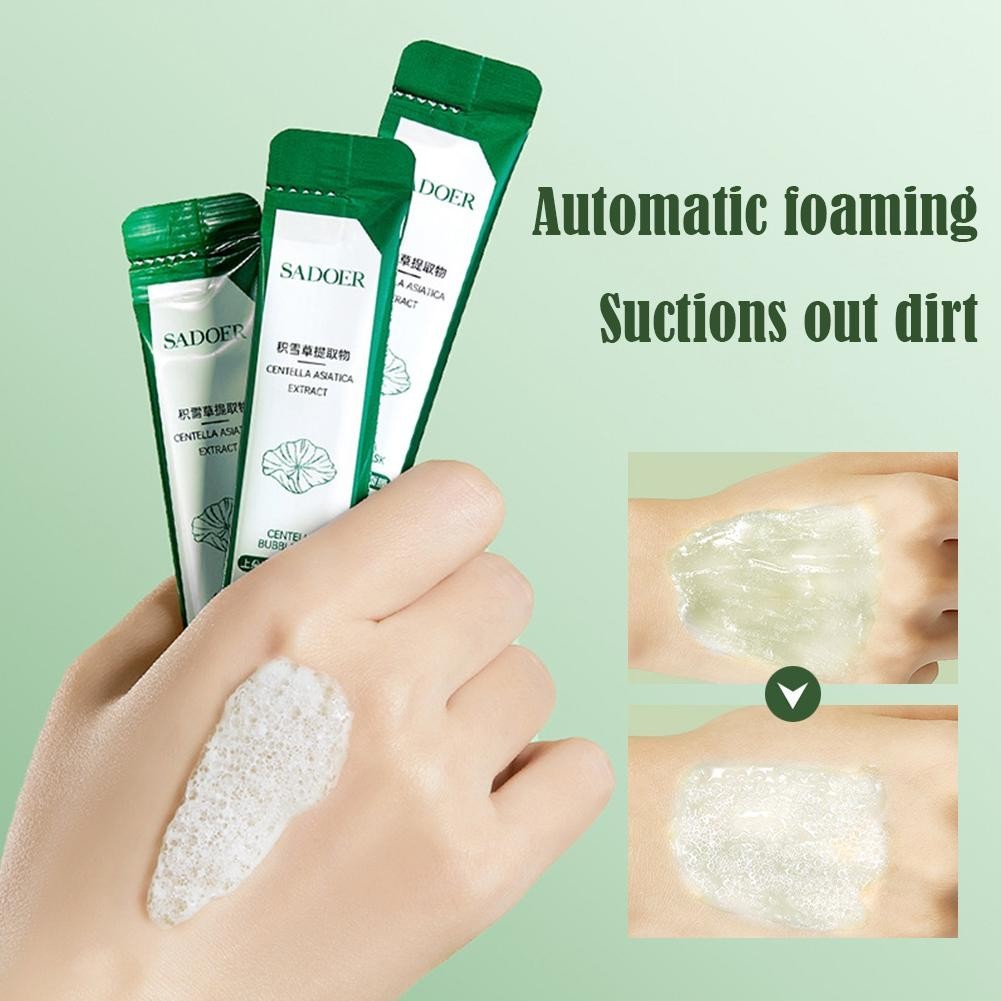 12pcs Bubble Face Sheet Masque Centella Bubble Mask (green)- Oil Control J5O6