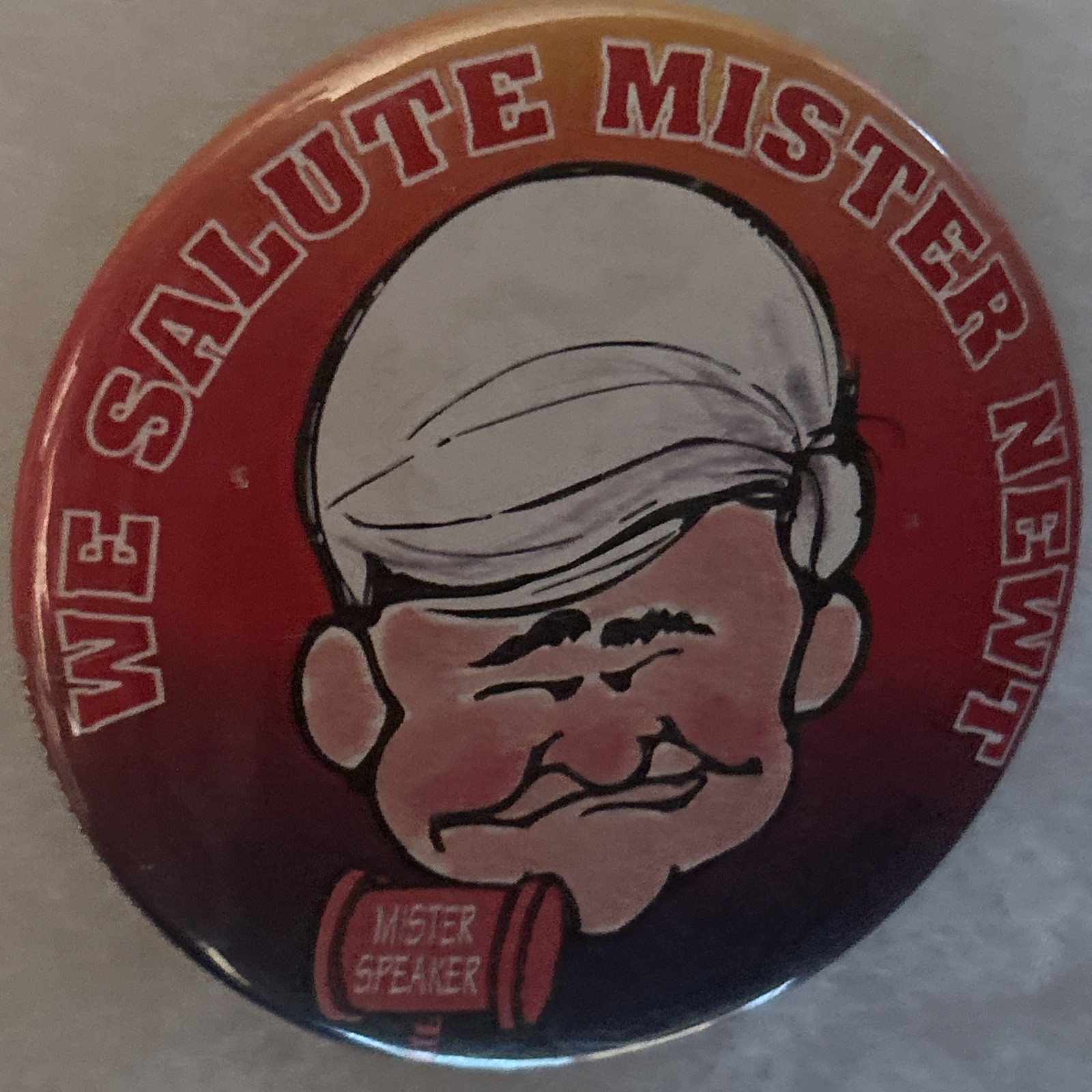 We Salute Mister Newt Mister Speaker  3” pinback button pin