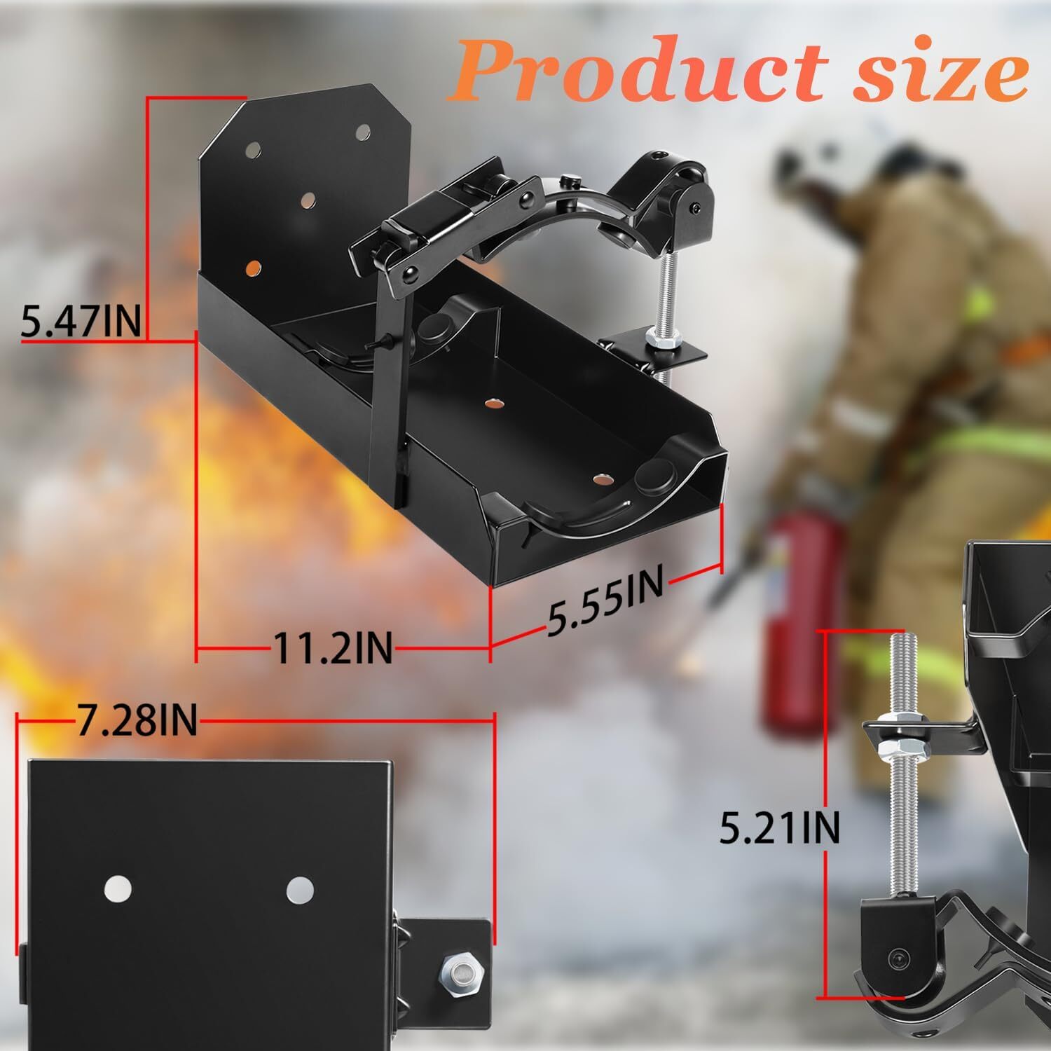 Fire Extinguisher Vehicle Bracket 809 Replace for 10lb Dry 5lb Co2 Amerex 809
