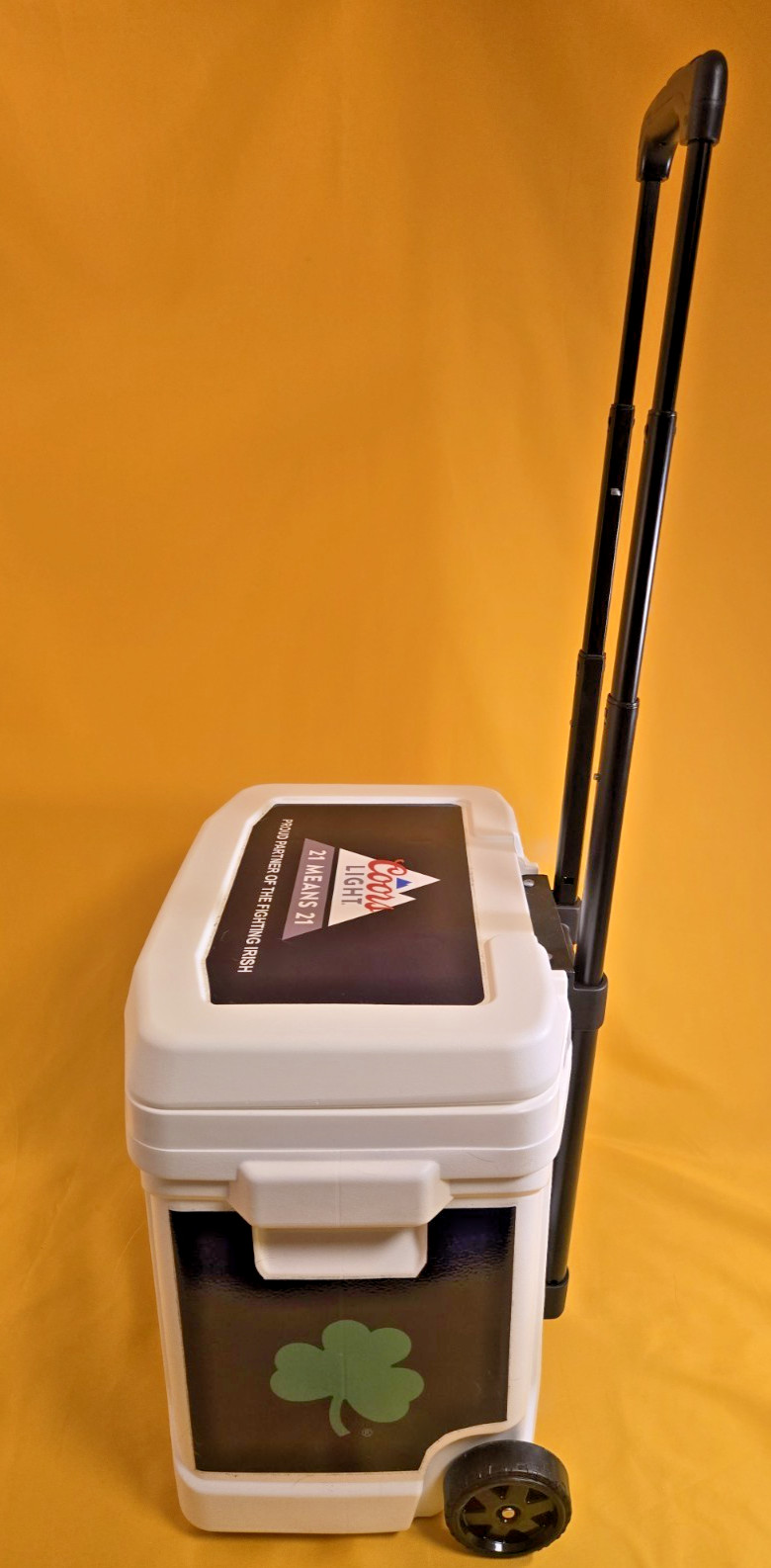 NOTRE DAME-COORS LIGHT-IGLOO PROFILE 16 ROLLER HARD-SIDED COOLER - RARE
