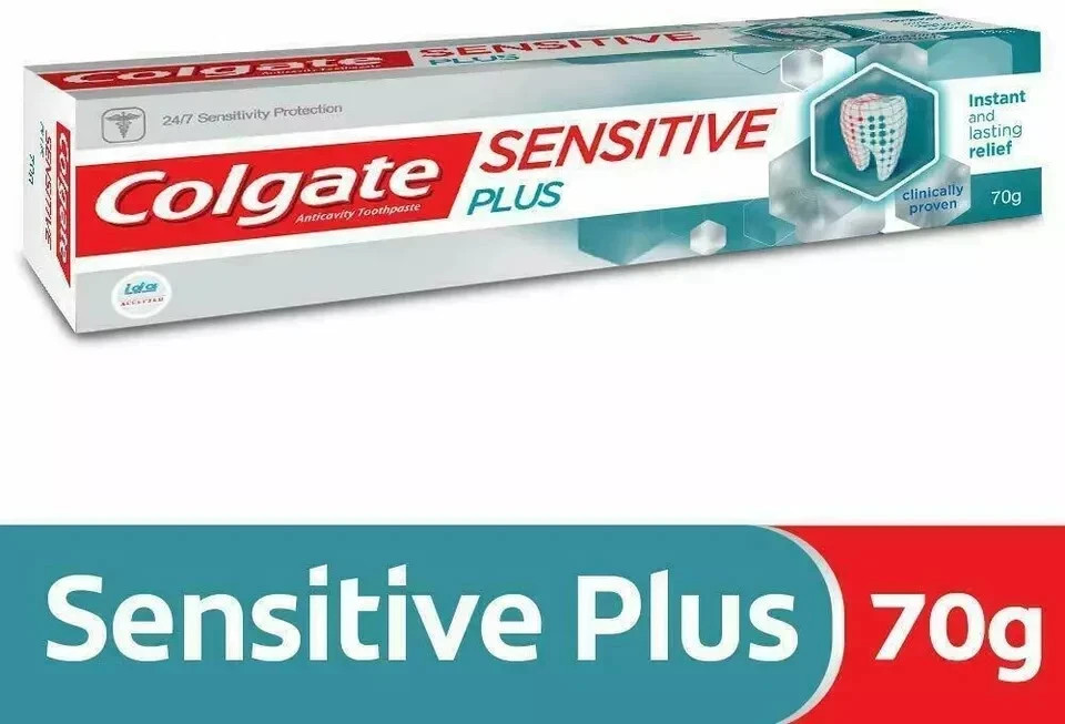 3x Colgate Sensitive Plus Instant Relief from Toothpaste 70g Pro Argin formula