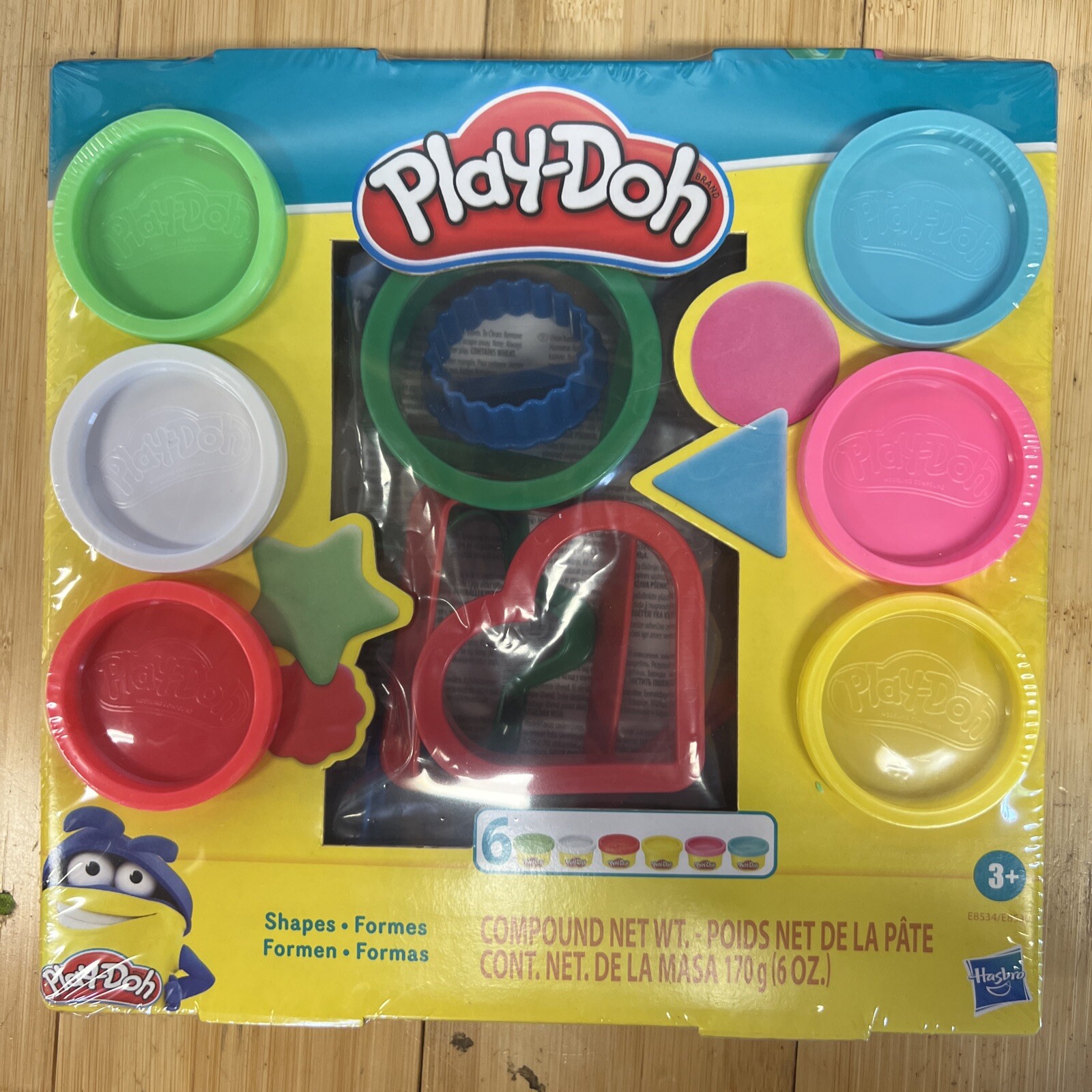 PlayDoh Shape Kit with 6 Colors Play-Doh learning Playset New Unopened