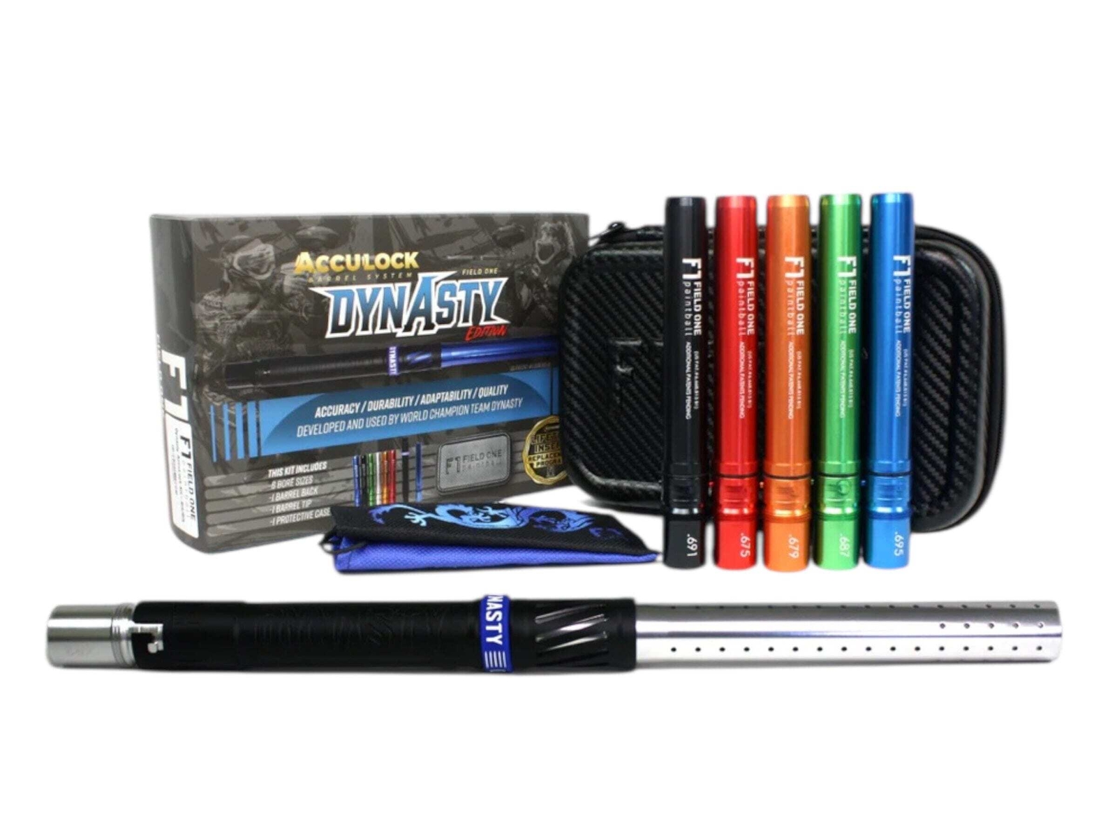 NEW DYNASTY ACCULOCK BARREL KIT- COCKER/ FORCE THREADS Black/ Gloss Silver