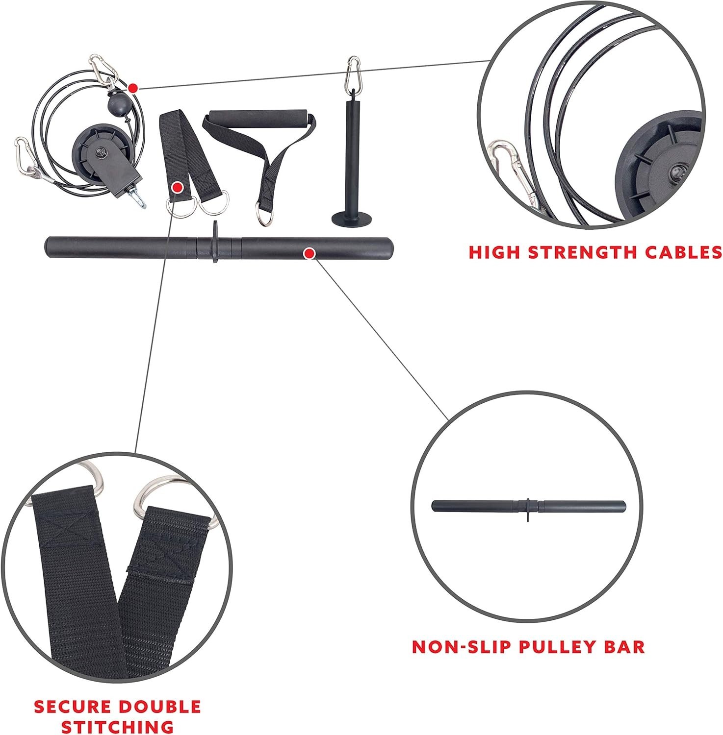 Upgrade Power Cage: Lat Pull Down Attachment, 360lb Capacity, Easy Install