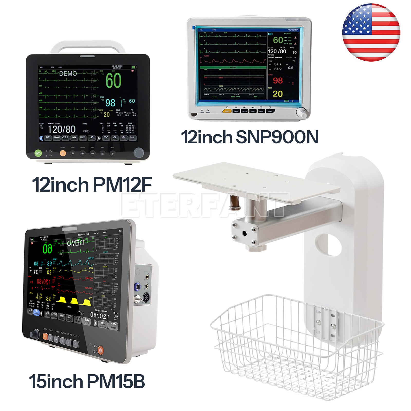 12/15.6" Patient Monitor ICU Vital Sign/Wall Mount Bracket for Patient Monitor