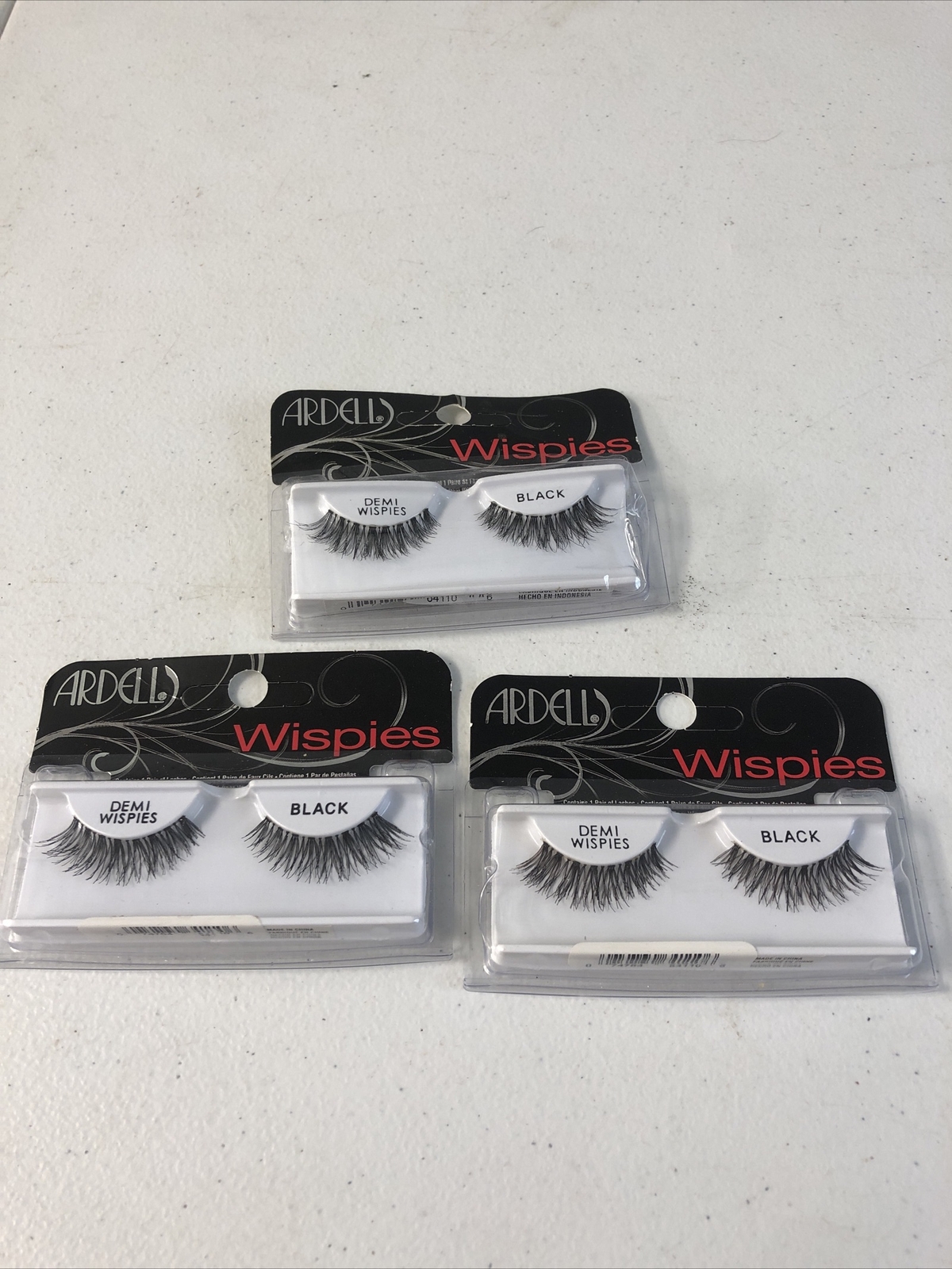 Lot Of 3 ARDELL Wispies Eyelashes  Demi Wispies Black