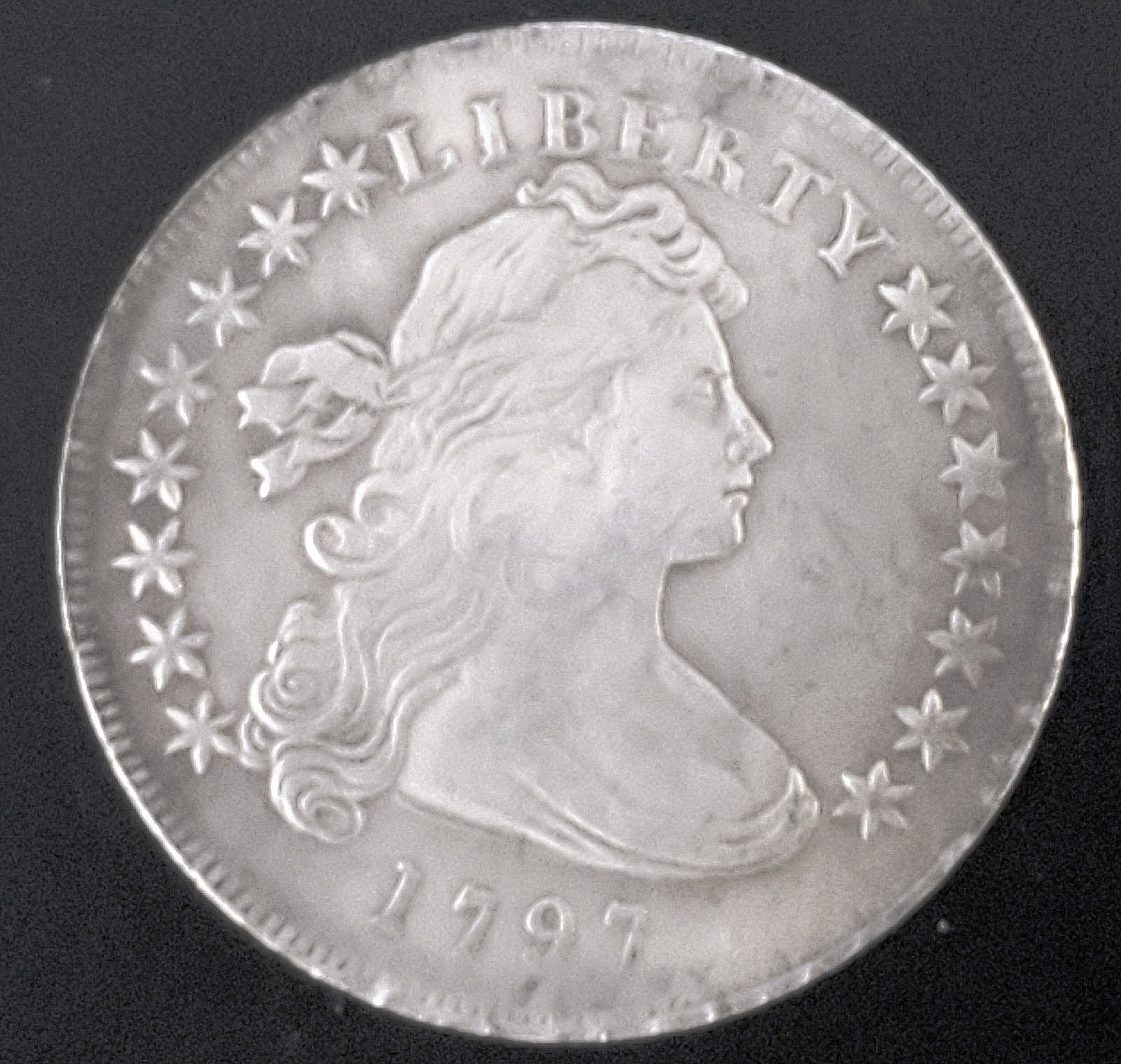 One 1797 Buxomly Goddess Silver-Plated Numismatic Commemorative Tribute Coin