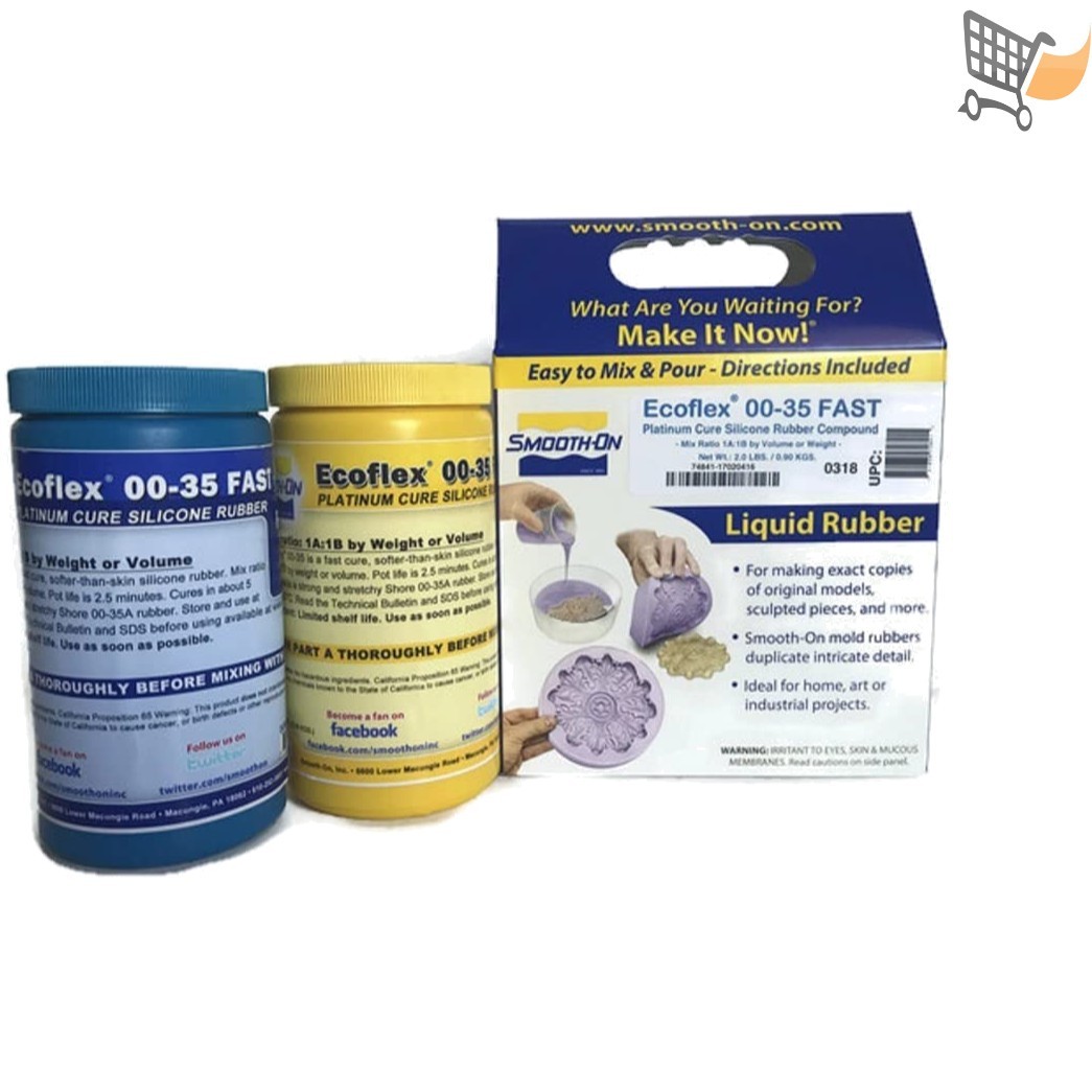 Silicone Rubber Compound Kit 2 Lbs Fast Cure Skin Safe Casting Art