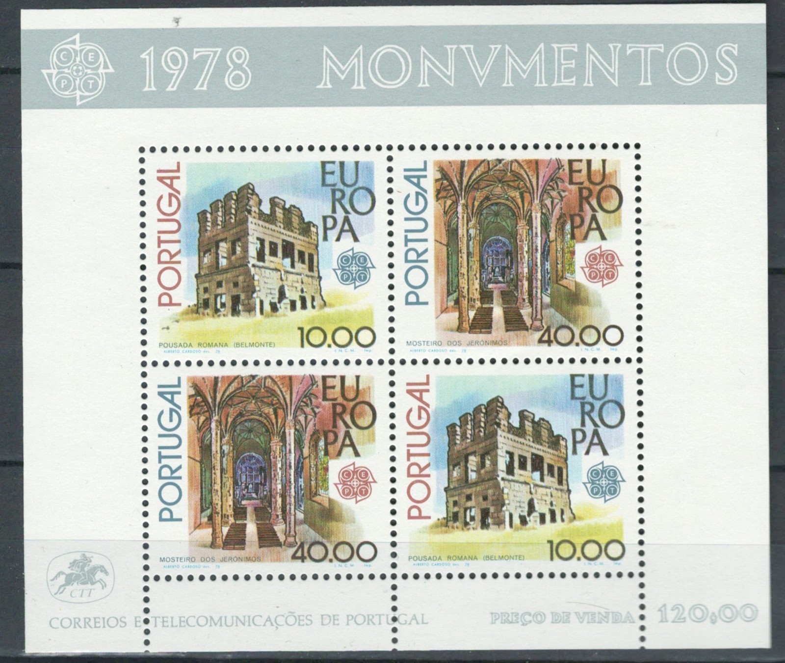 PORTUGAL EUROPE EUROPA  HISTORICAL SITES  SHEET  LOT (PORT 205)