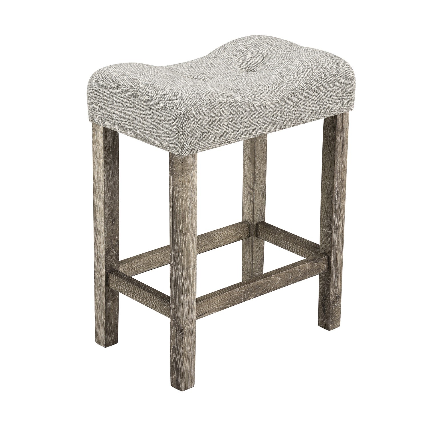 5 Piece Dining Table Set Square Wooden Table with 4 Upholstered Saddle Stools