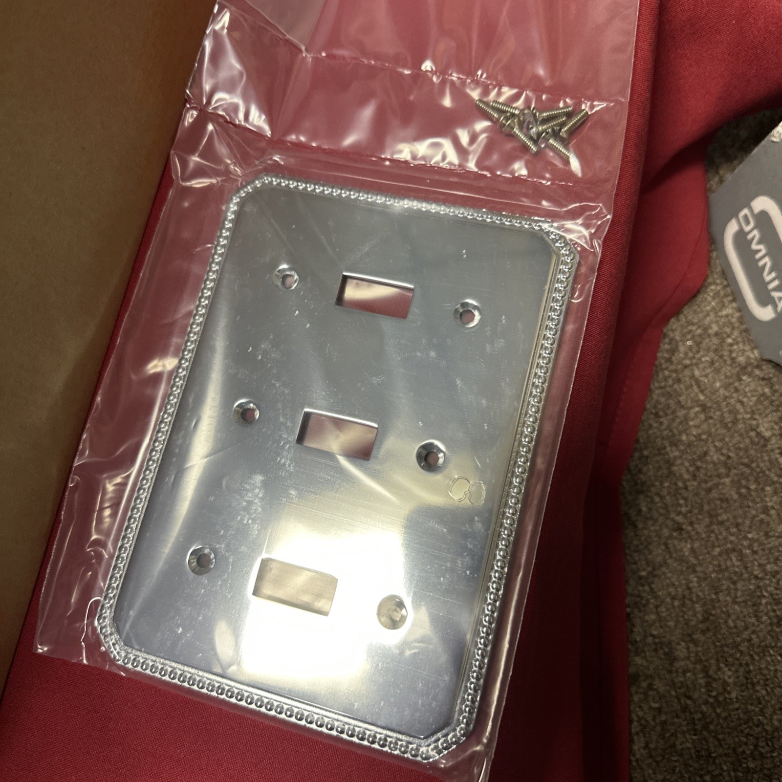 Made in ITALY !! OMNIA Triple toggle switch plate 8004/T 26 Polished Chrome