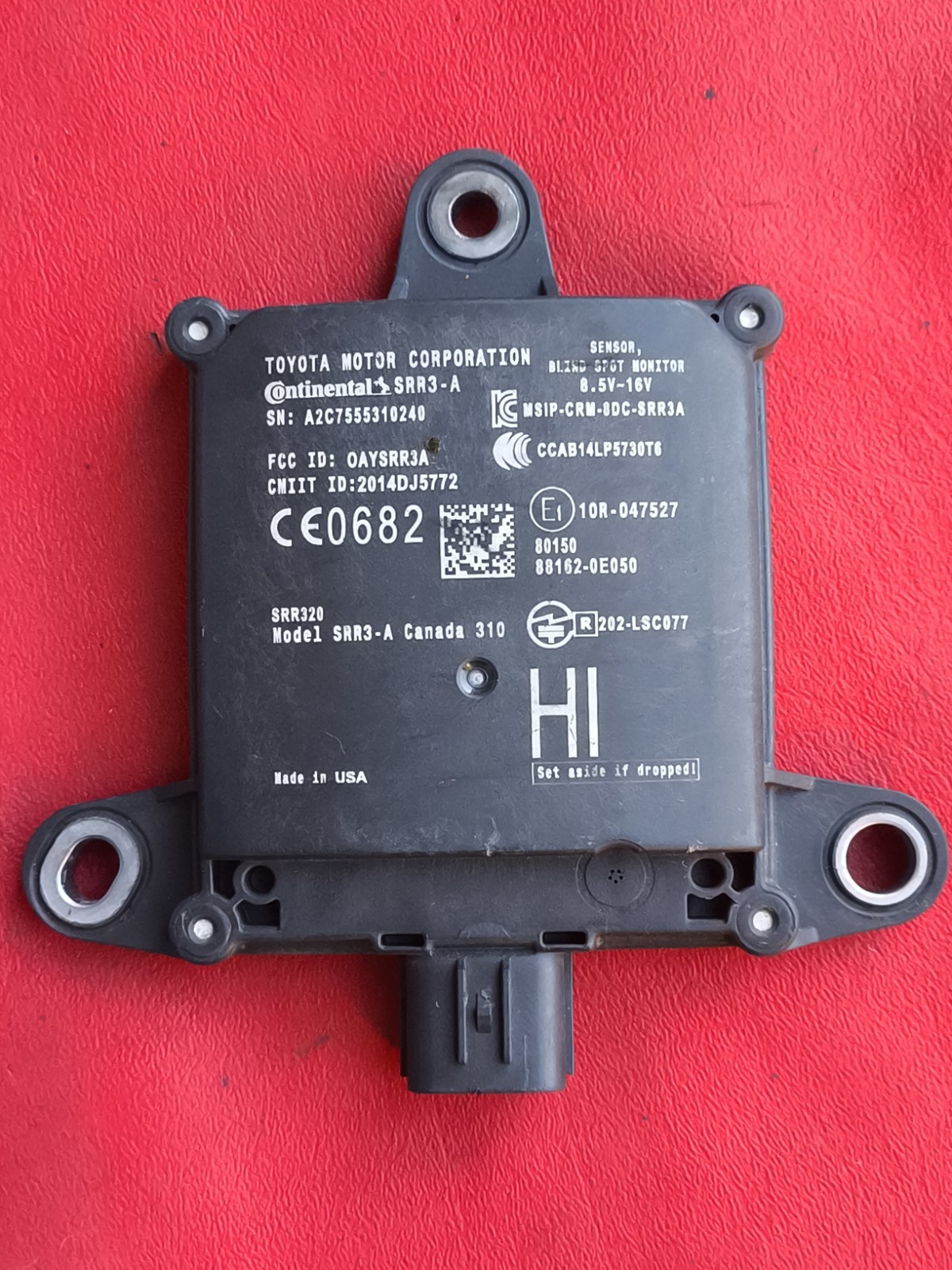 Toyota Highlander Blind Spot Sensor Radar Module 2016 - 2019 88162-0E050
