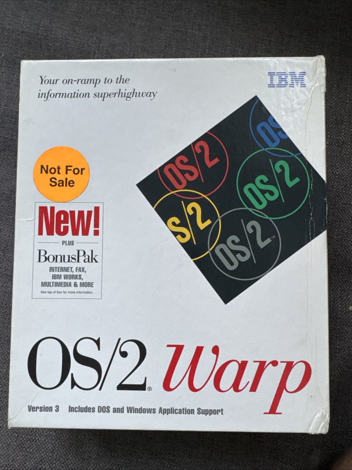 Vintage IBM OS/2 Warp v3 Red Spine Box CD-ROM Edition with Boot Floppies Manuals