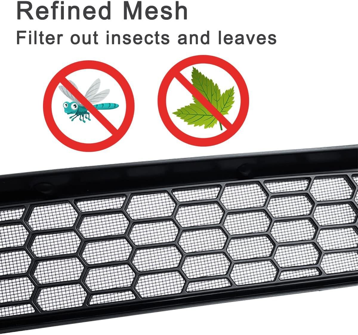 Tesla Model Y Front Grille Mesh Guard Inserts, Snap-In Installation, 2020-2024