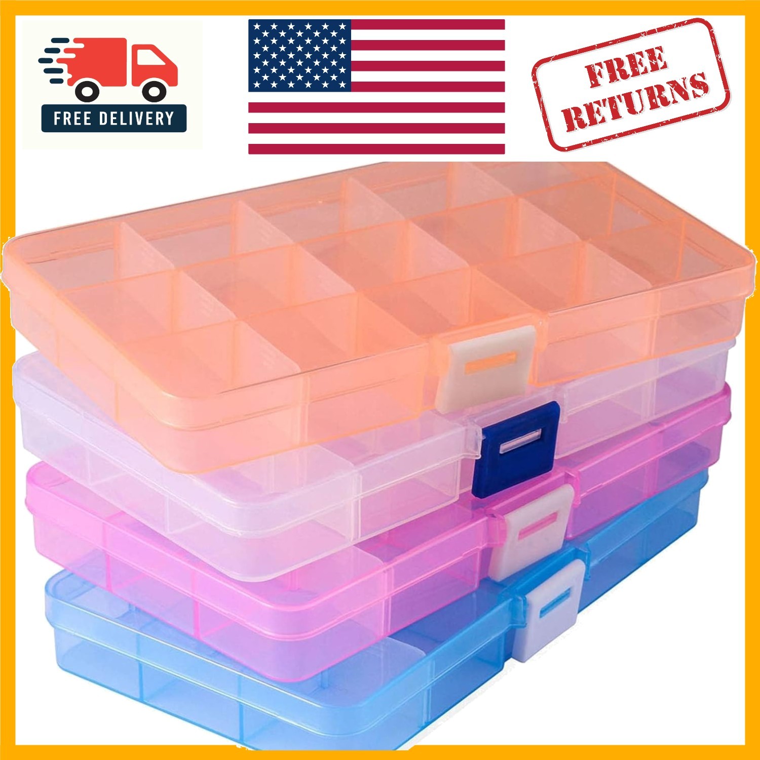 Transparent 15-Compartment Jewelry Organizer - Small Plastic Storage Solution