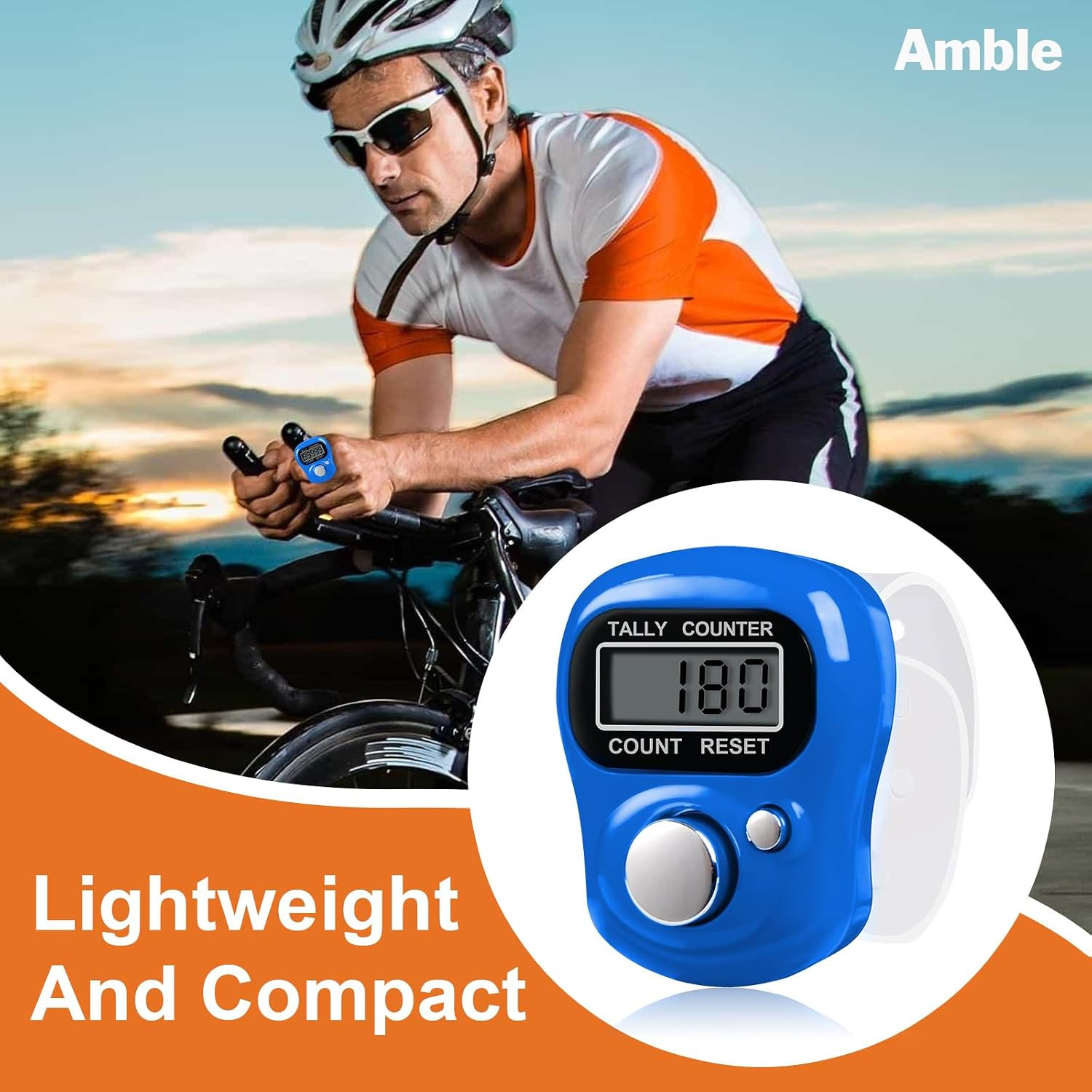 Amble 12 Pack Electronic Finger Counter, 5 Digit LCD Electronic Digital Display,