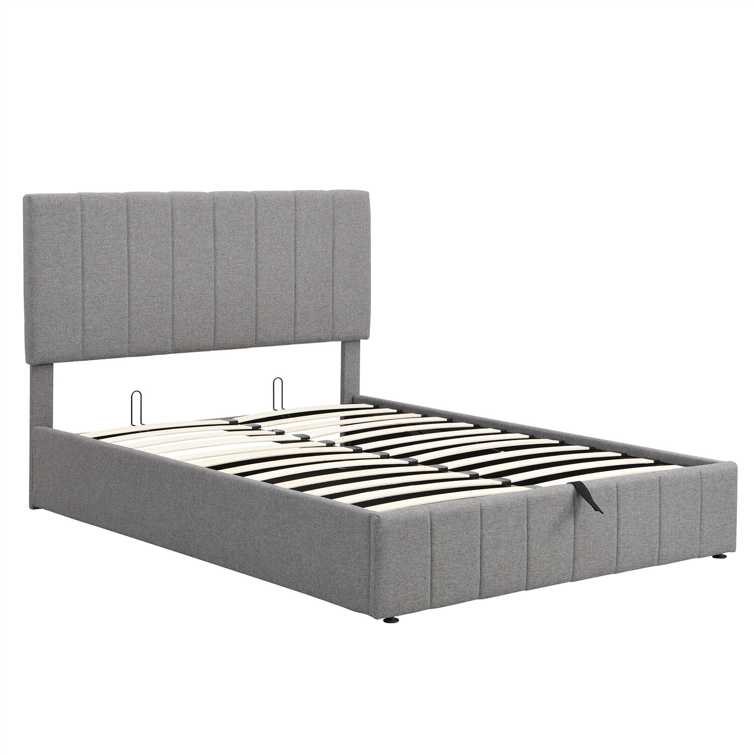 Full Size Upholstered Platform Bed Frame with Hydraulic Storage System Gray New
