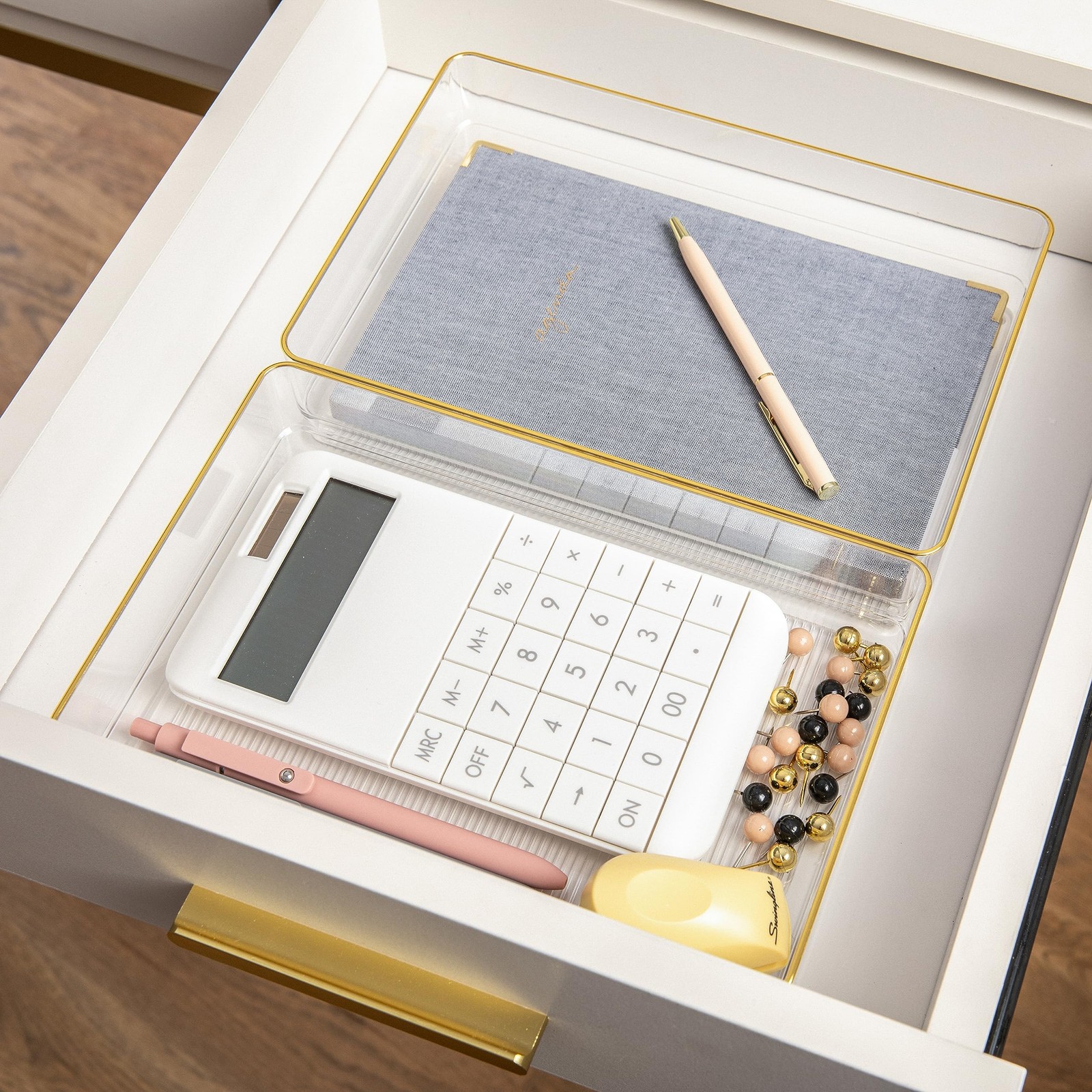 Kerry Plastic Stackable Office Desk Drawer Organizers, 9" x 6", 3 Pack, with ...