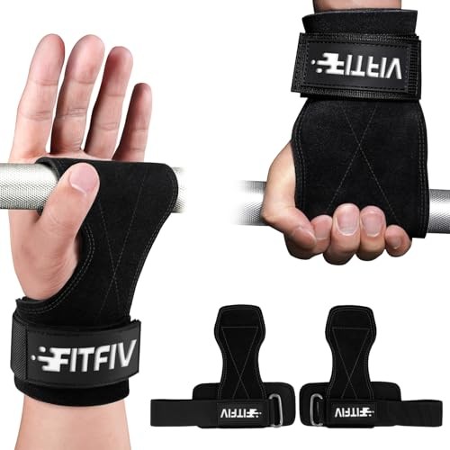 Weight Lifting Wrist Strap, Double Leather Weightlifting Wrist Straps for Black