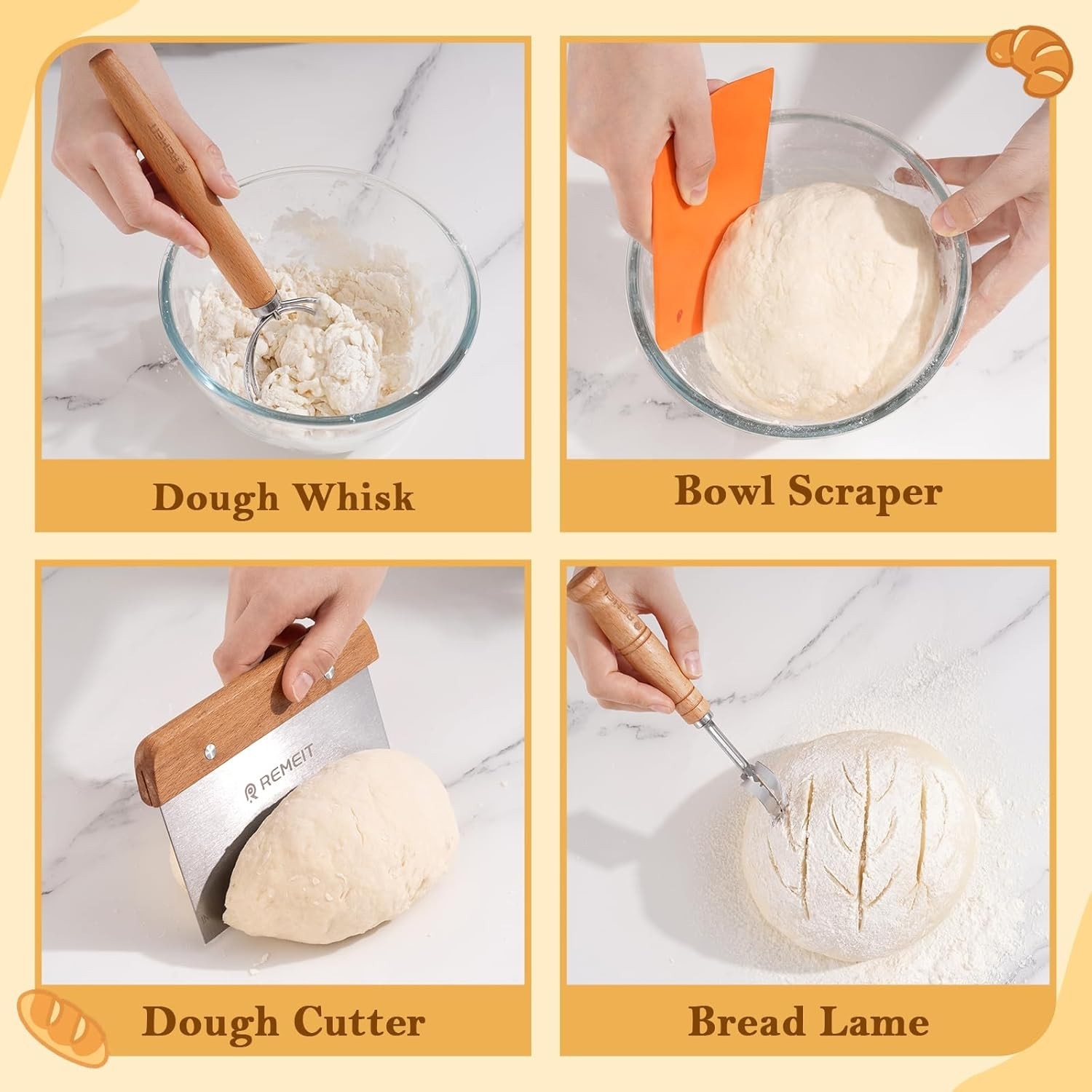 Complete Sourdough Starter Set with Handmade Rattan Baskets & Tools - Gift Ready