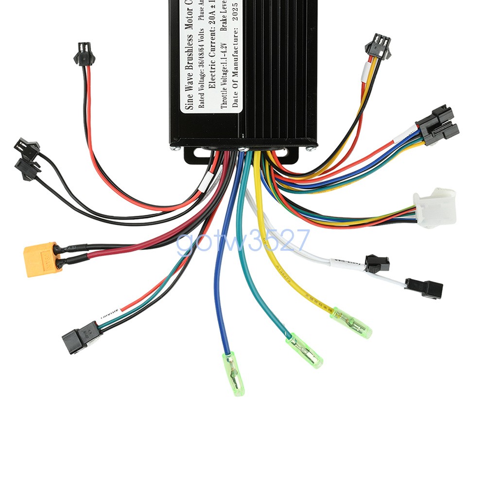 36V 48V 64V 30A Sine Wave Brushless Motor Controller 750-1500W Three-Mode Driver