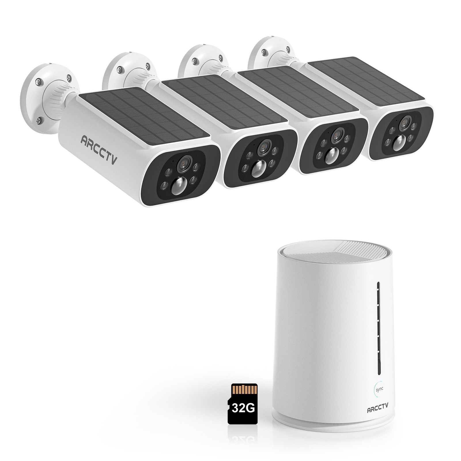 HD 4MP Solar Outdoor Wireless Security Camera System 2 Way Talk Human Detection