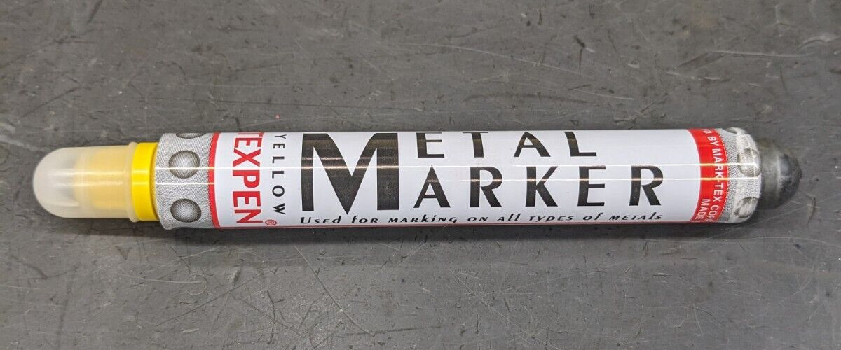 Mark-Tex TexPen Yellow Paint Industrial Metal Marker 84253 USA