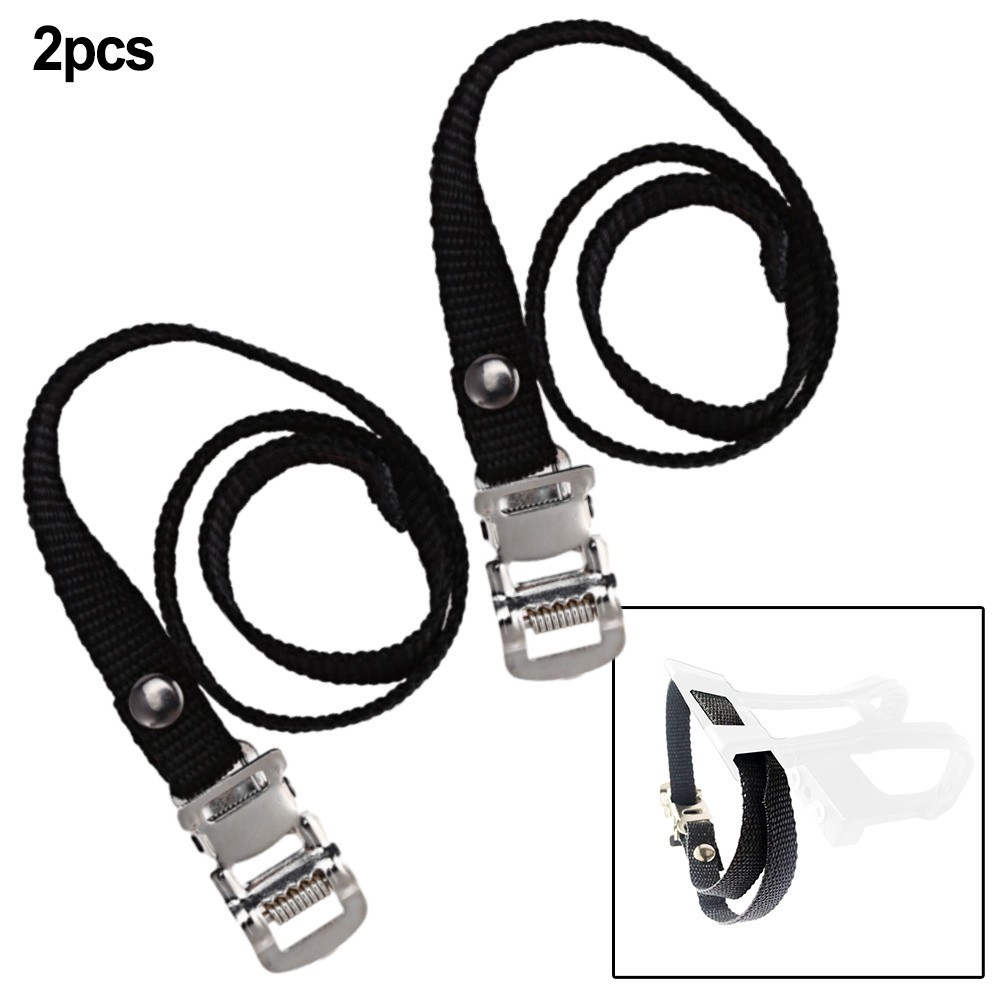 Adjustable Nylon Pedal Toe Straps for Exercise Bikes 2pcs Secure Reliable