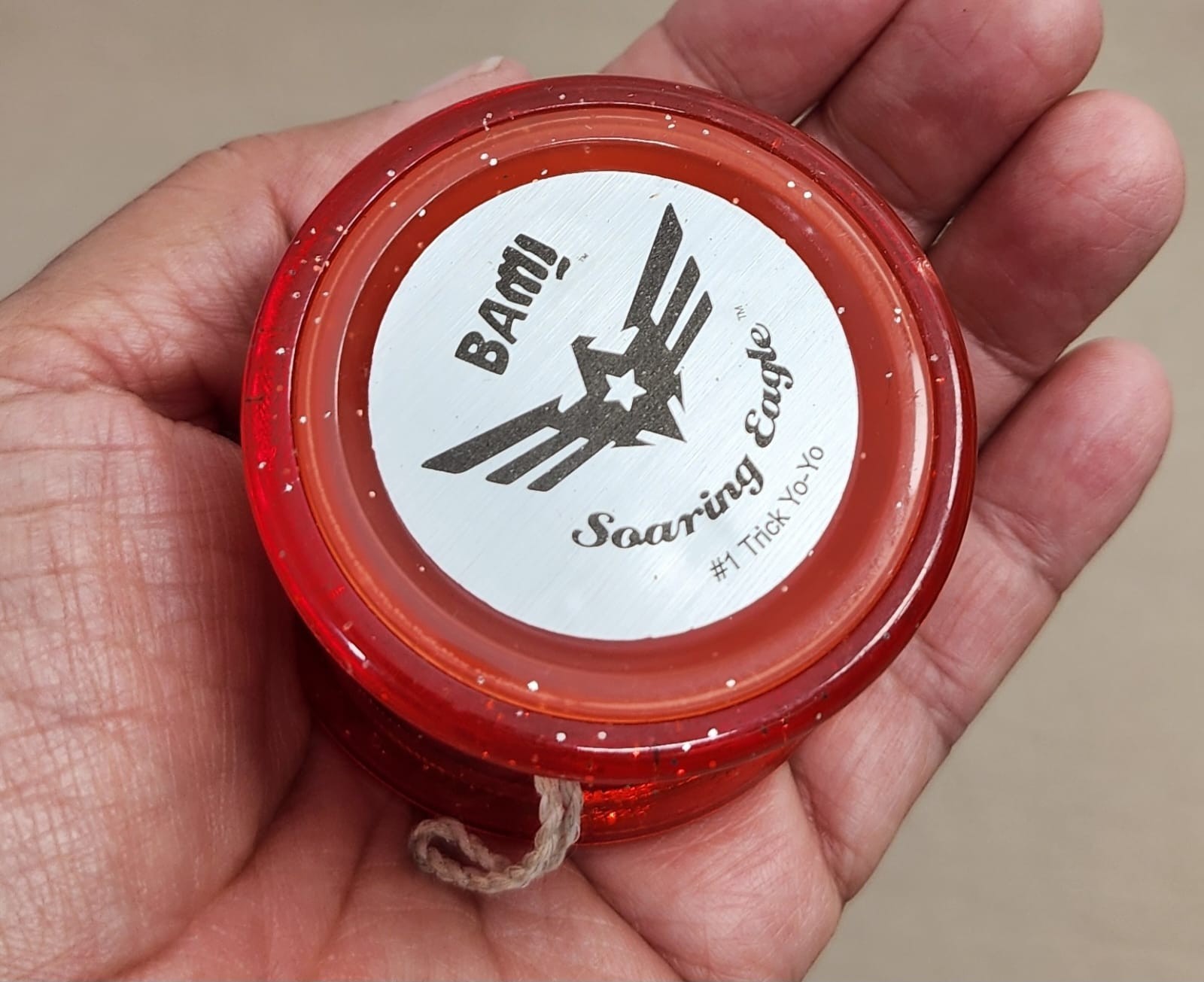 BAM Soaring Eagle Number 1 Trick Yo-Yo Red Glitter Plastic Skill Toy YO-YO