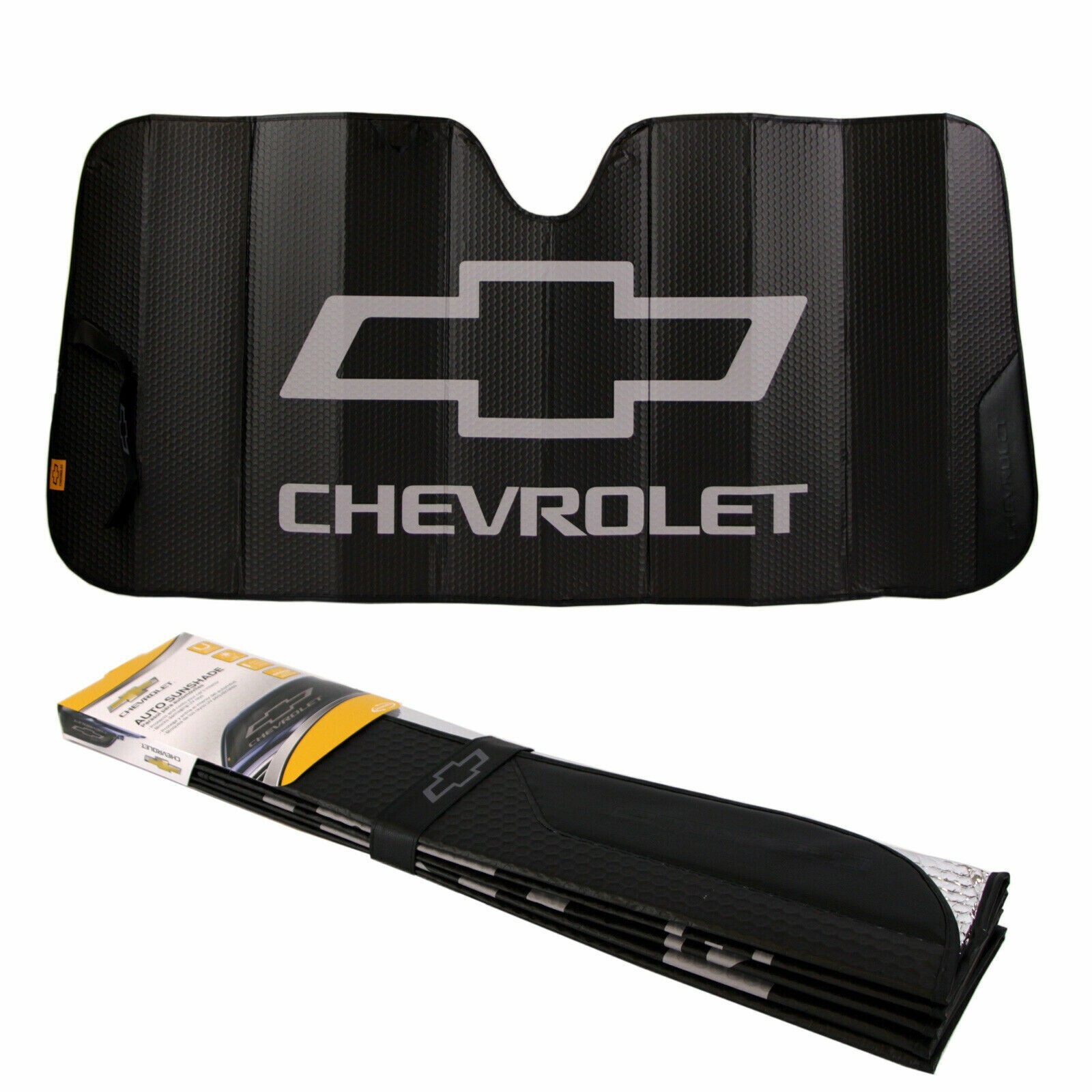 ⭐️⭐️⭐️⭐️⭐ CHEVY Black Windshield Chevrolet Sunshade Universal Sun Shade New