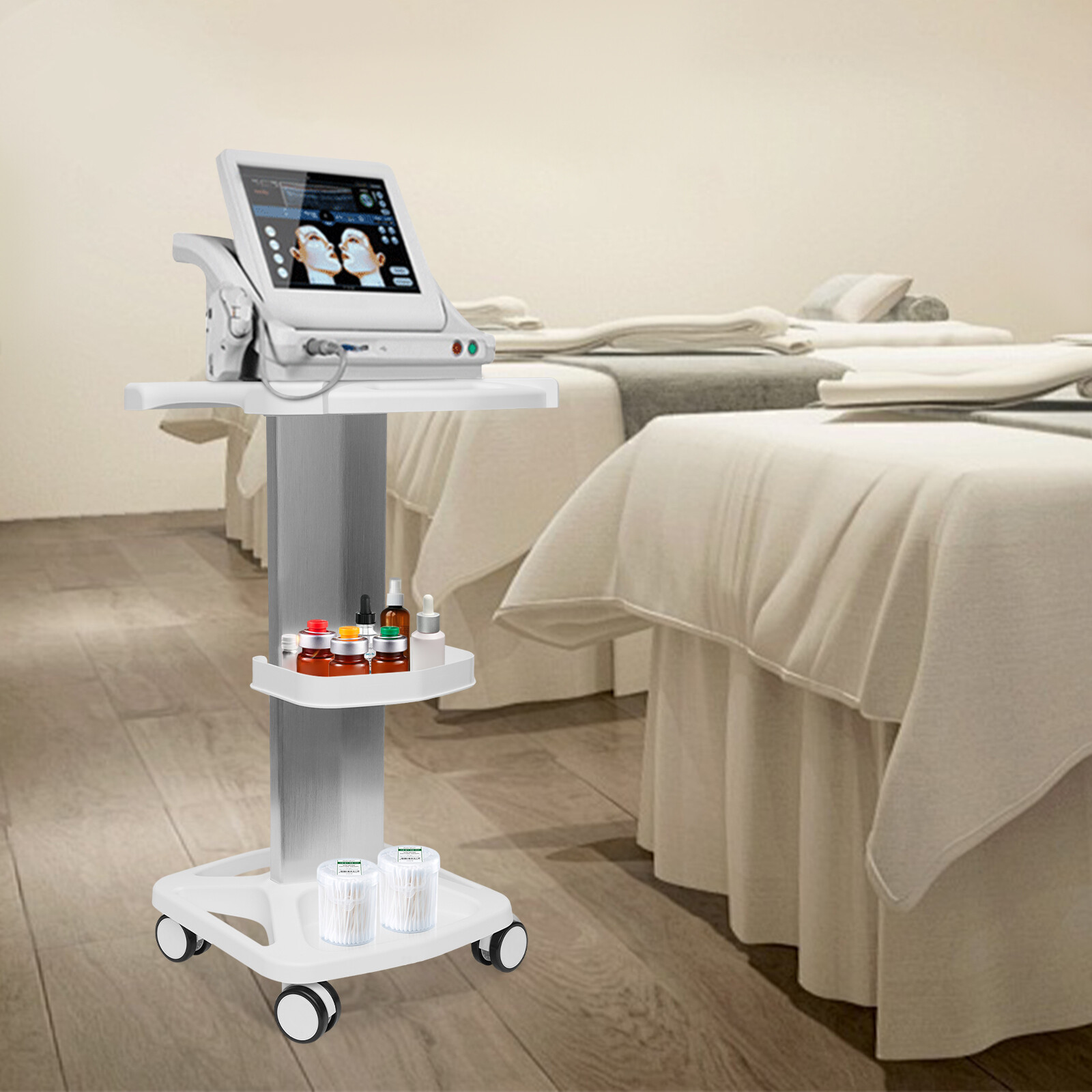 Dental Trolley Medical Cart Steel Mobile Tool Cart Swivel Caster