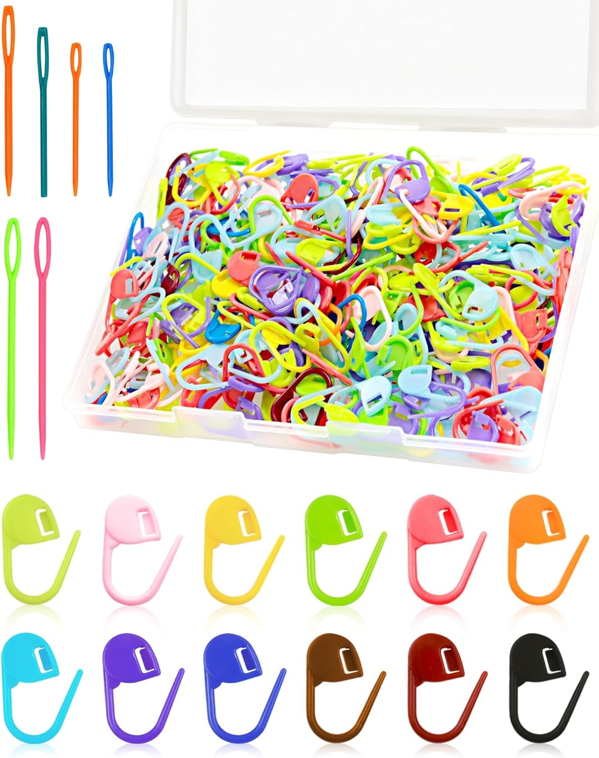 300Pcs Colorful Knitting Crochet Locking Stitch Markers Weave Stitch Needle Clip
