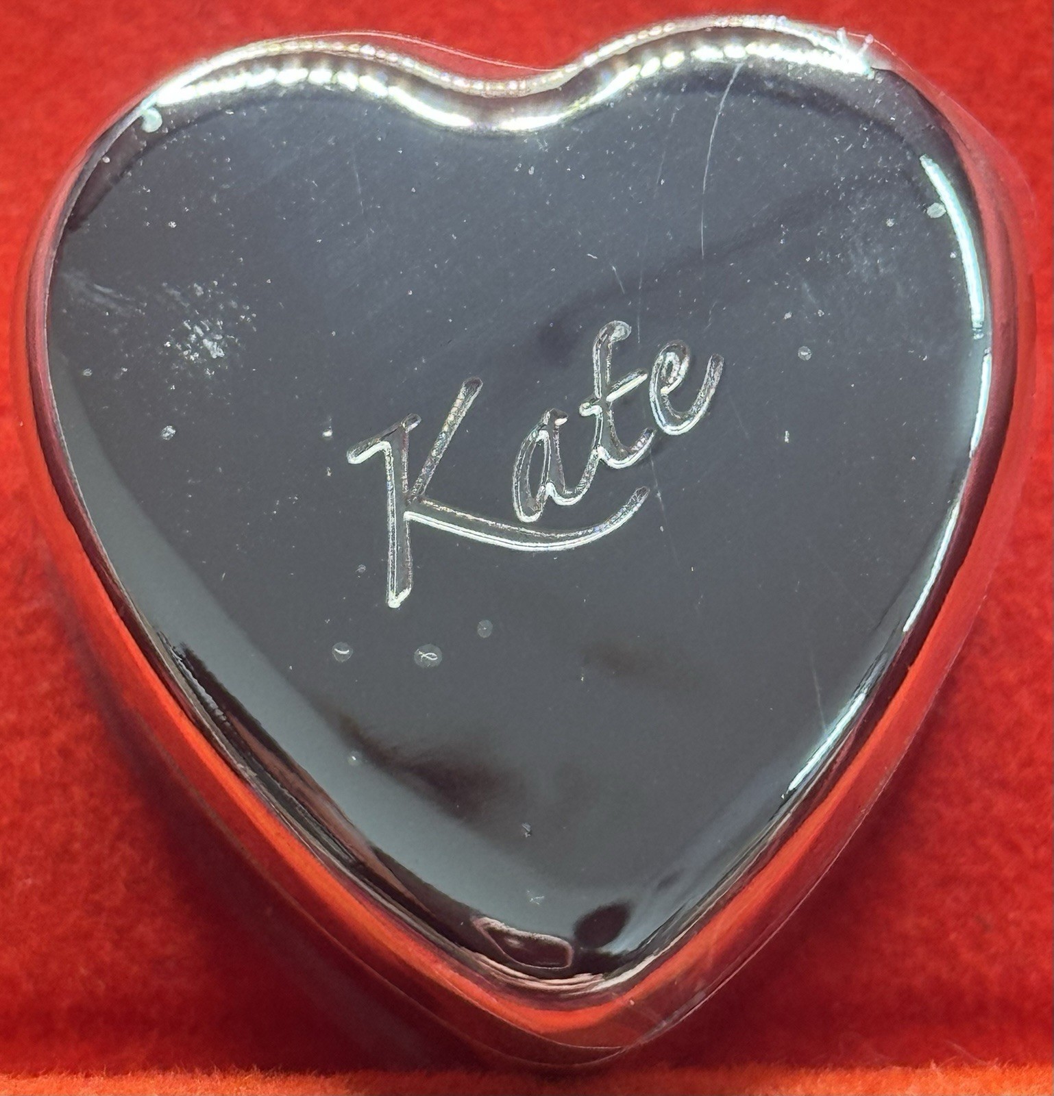 Kate Ganz Heart Trinket Box Velvet Lined 1.5” NIB Early 2000’s