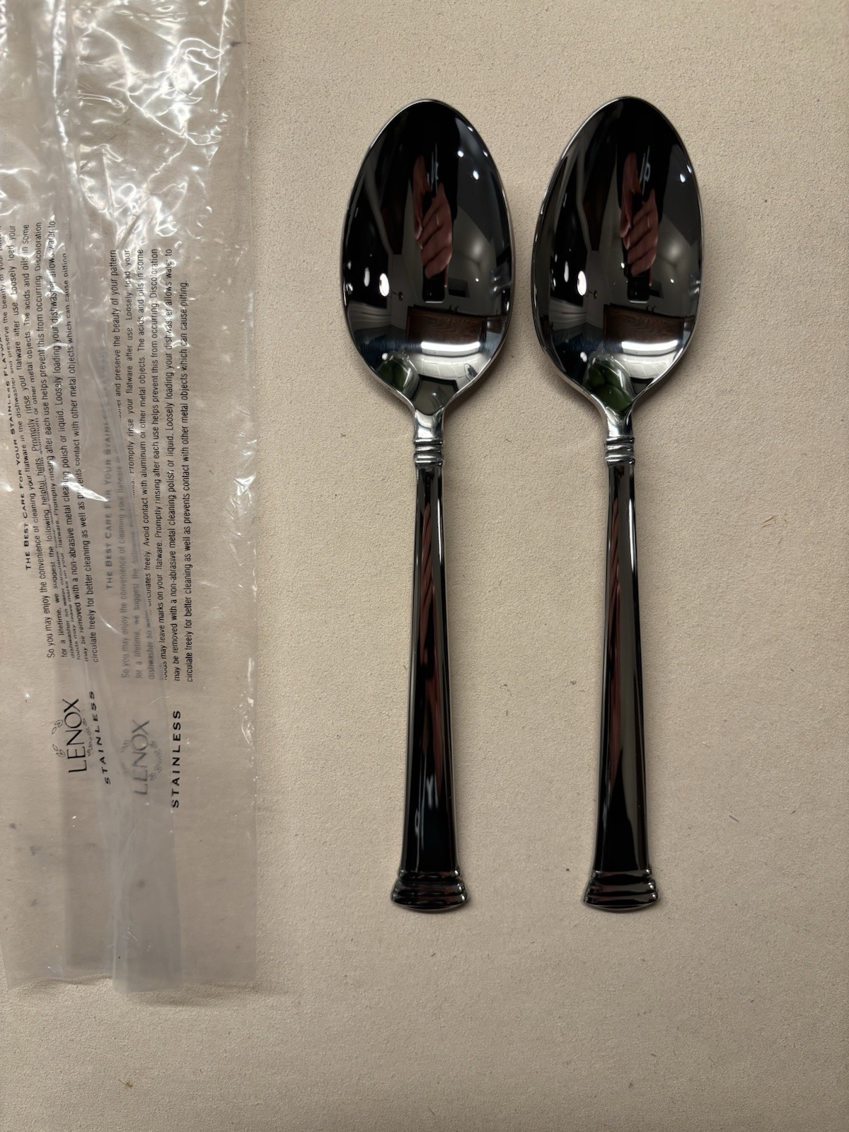 Lenox - ETERNAL - lot of 2 place/oval soup spoons - NEW