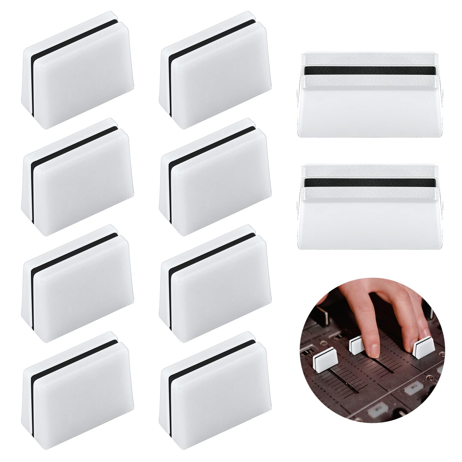 10pcs Fader Caps, Fader Caps Mixer Slider Fader Knobs for Pioneer DJM350, 400...