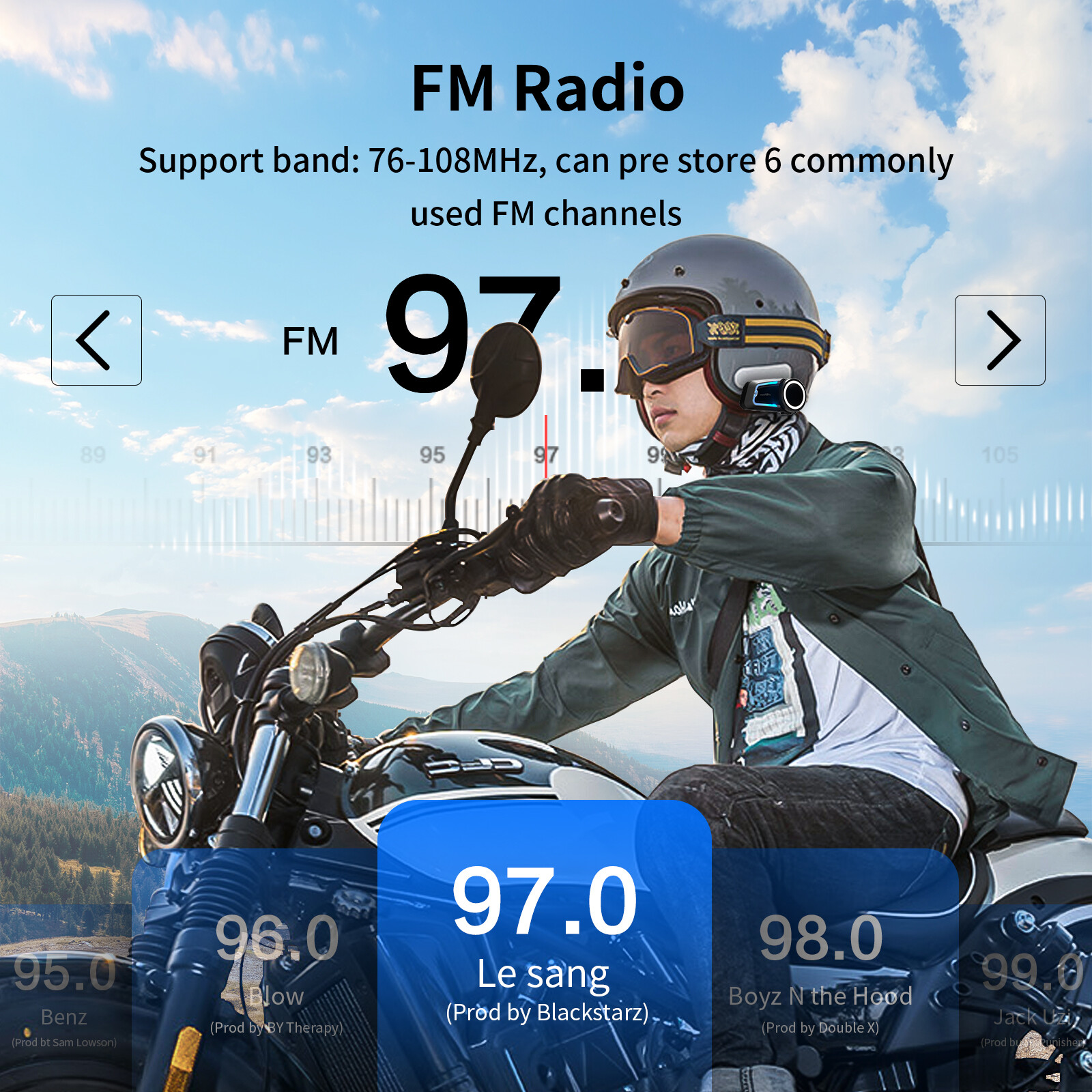 FOD FX7 Intercom Motorcycle Headset Bluetooth Intercoms MESH 10 Riders