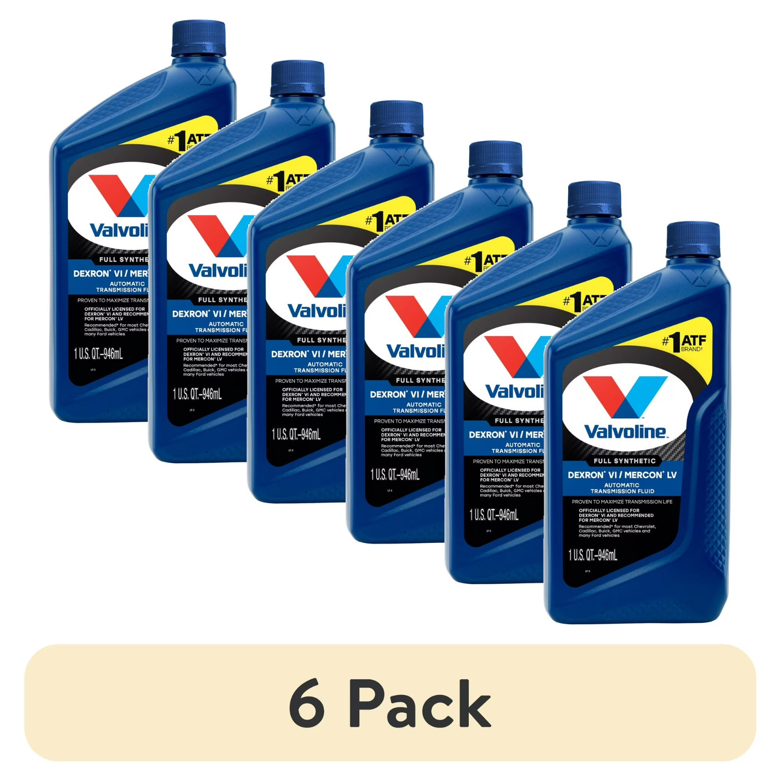 6 pack Valvoline Dexron VI/Mercon LV Full Synthetic Automatic Transmission Fluid