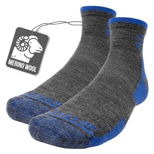 - Merino Wool Socks for Men and Women, Wool Running Socks  Medium Glacial Blue