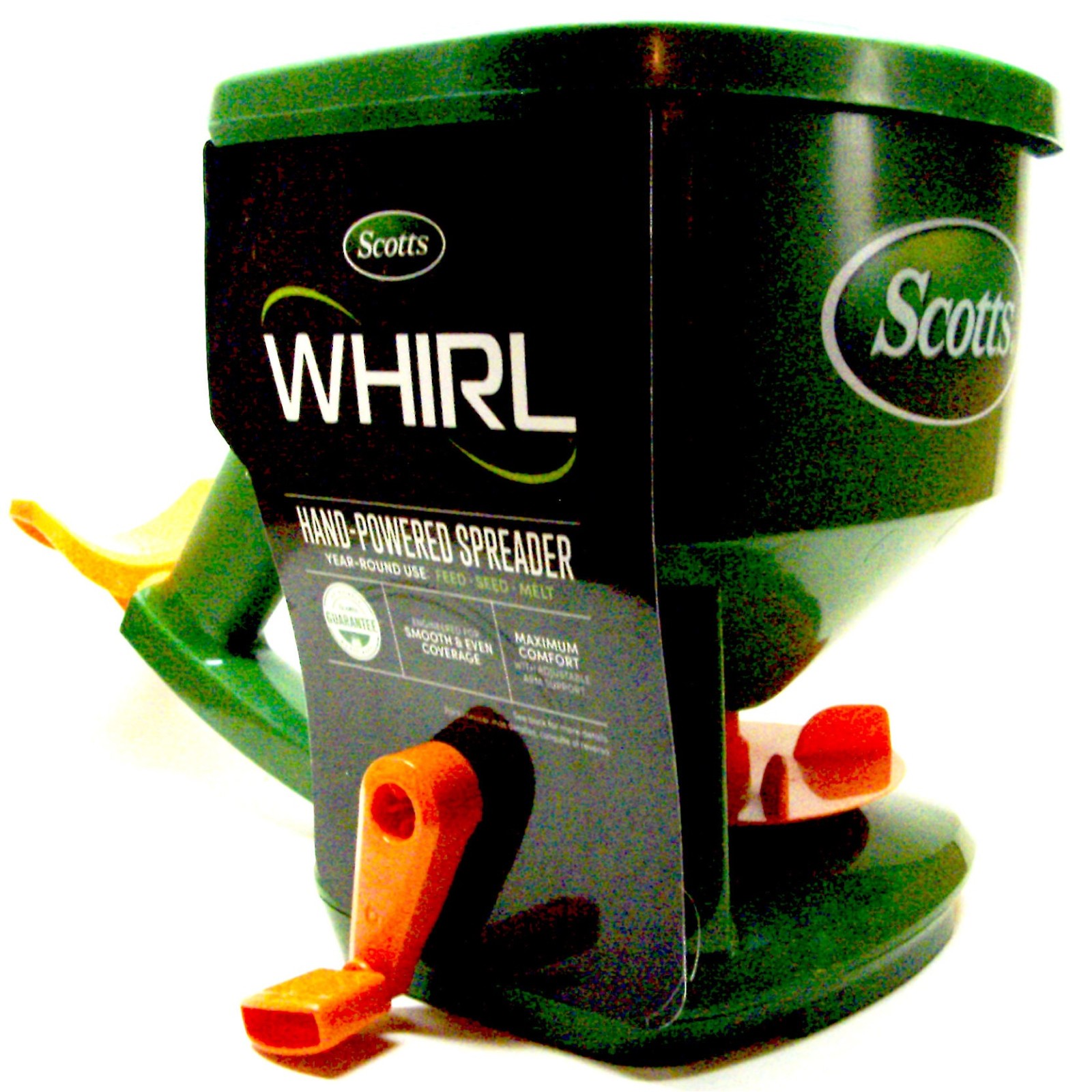 Scotts WHIRL HAND-POWERED Walk Behind Broadcast Seed SPREADER Grass Fertilizer +