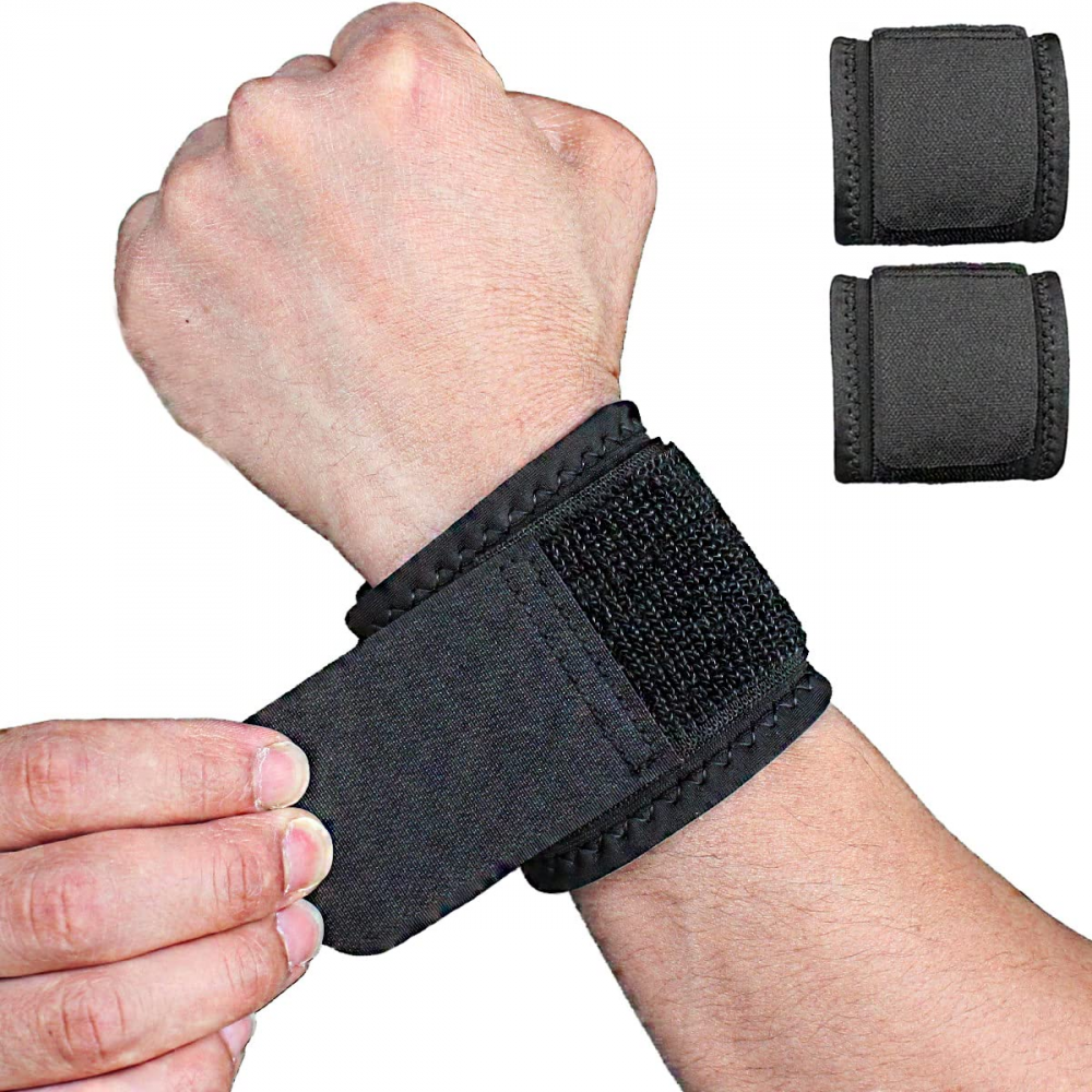 2 Pack Wrist Brace Adjustable Support Straps 2 Count (Pack of 1)