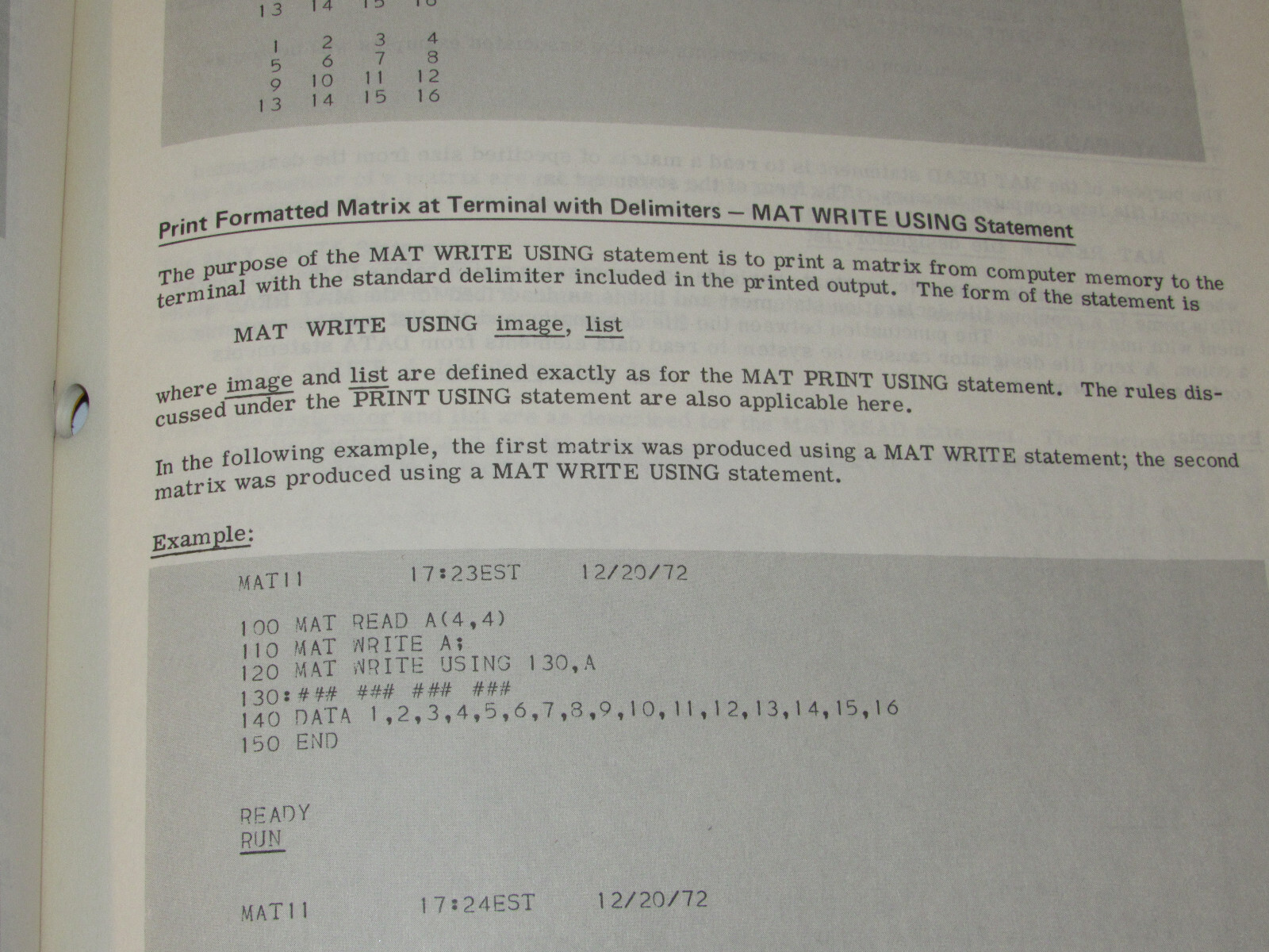 VTG 1973 GE/GENERAL ELECTRIC MARK III COMPUTER BASIC LANGUAGE REFERENCE MANUAL!