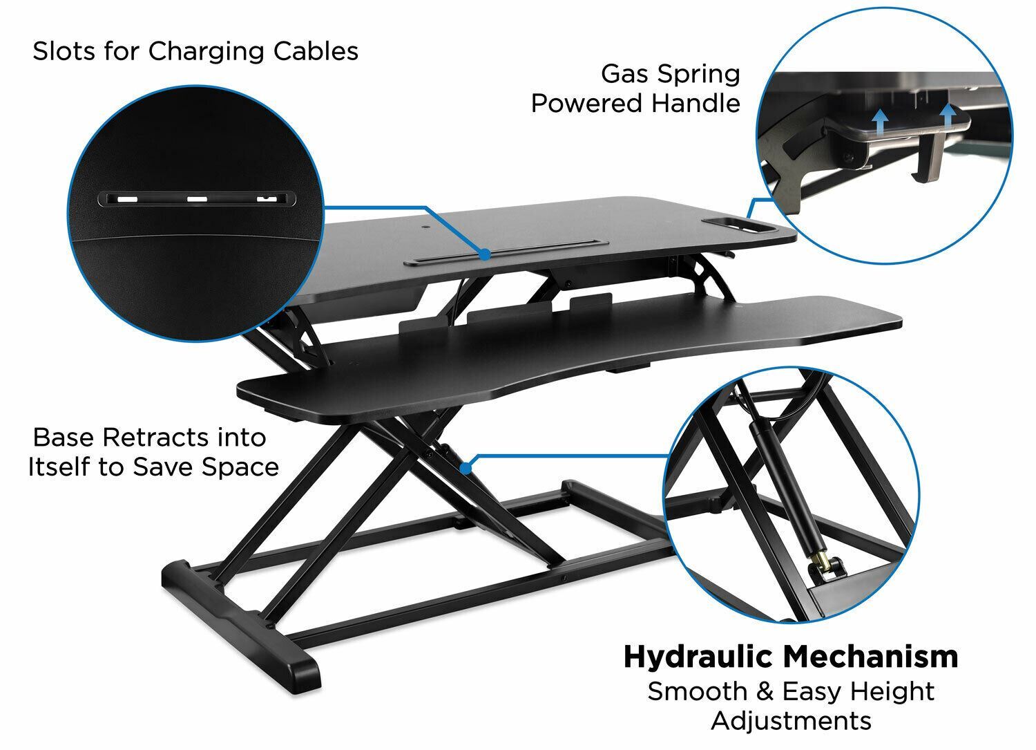 Mount-It! Standing Desk Converter | Height Adjustable 37 Inches Wide | Open Box