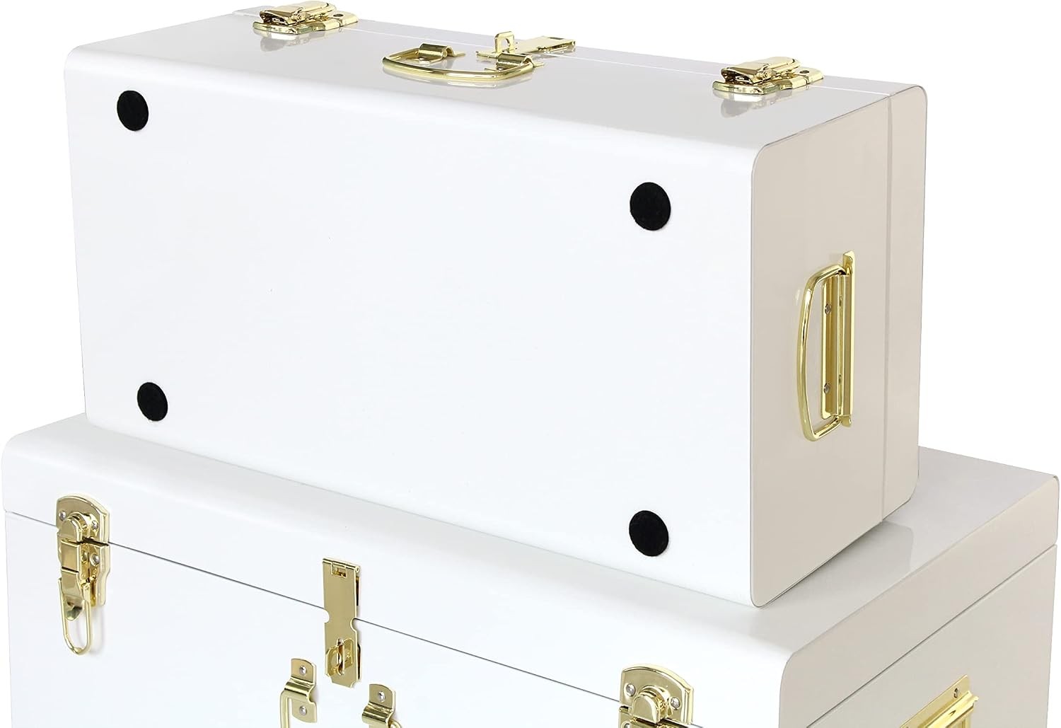 2-Pc Decorative Metal Storage Trunk Set with Lock