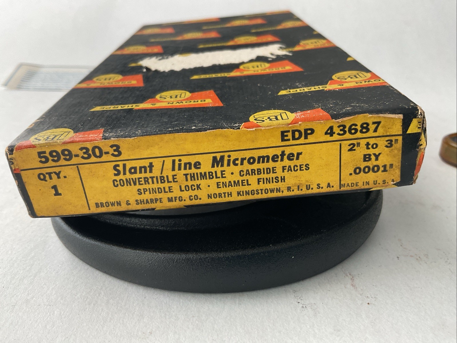 Brown & Sharpe 599-30-3 Slant Line Micrometer Outside 2-3” Vintage Excellent