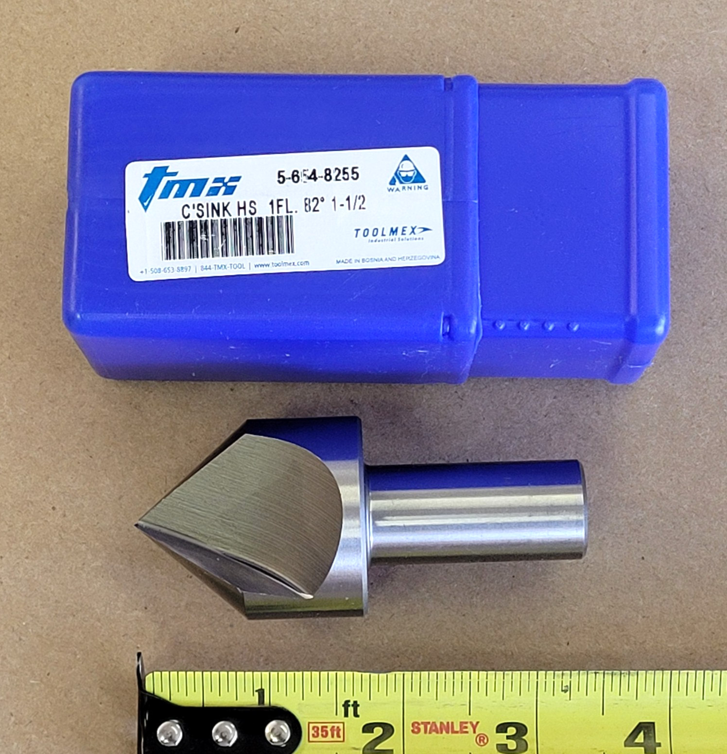 1-1/2 TMX 5-654-8255 82 DEGREE HS COUNTERSINK 1FLUTE