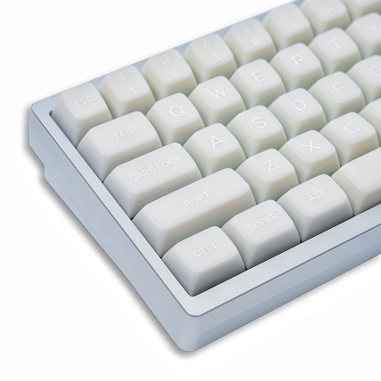 White Jade PBT Keycaps Translucent SA Profile Keycap Set for Mechanical